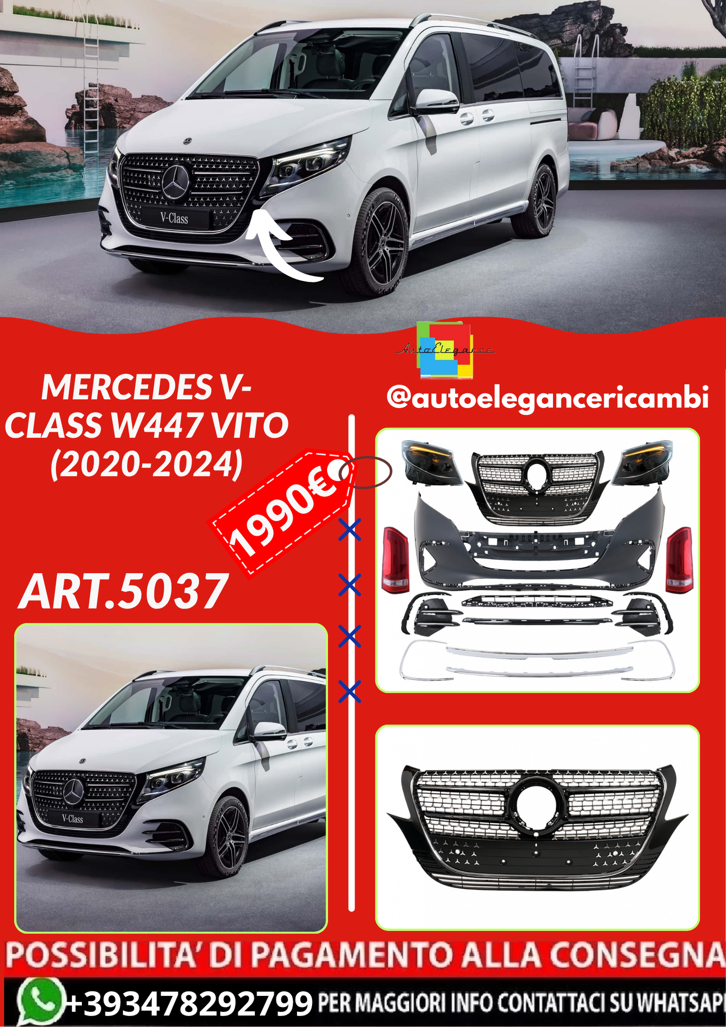 ART.5037  BODYKIT Mercedes V-Class W447 Vito (2020-2024)