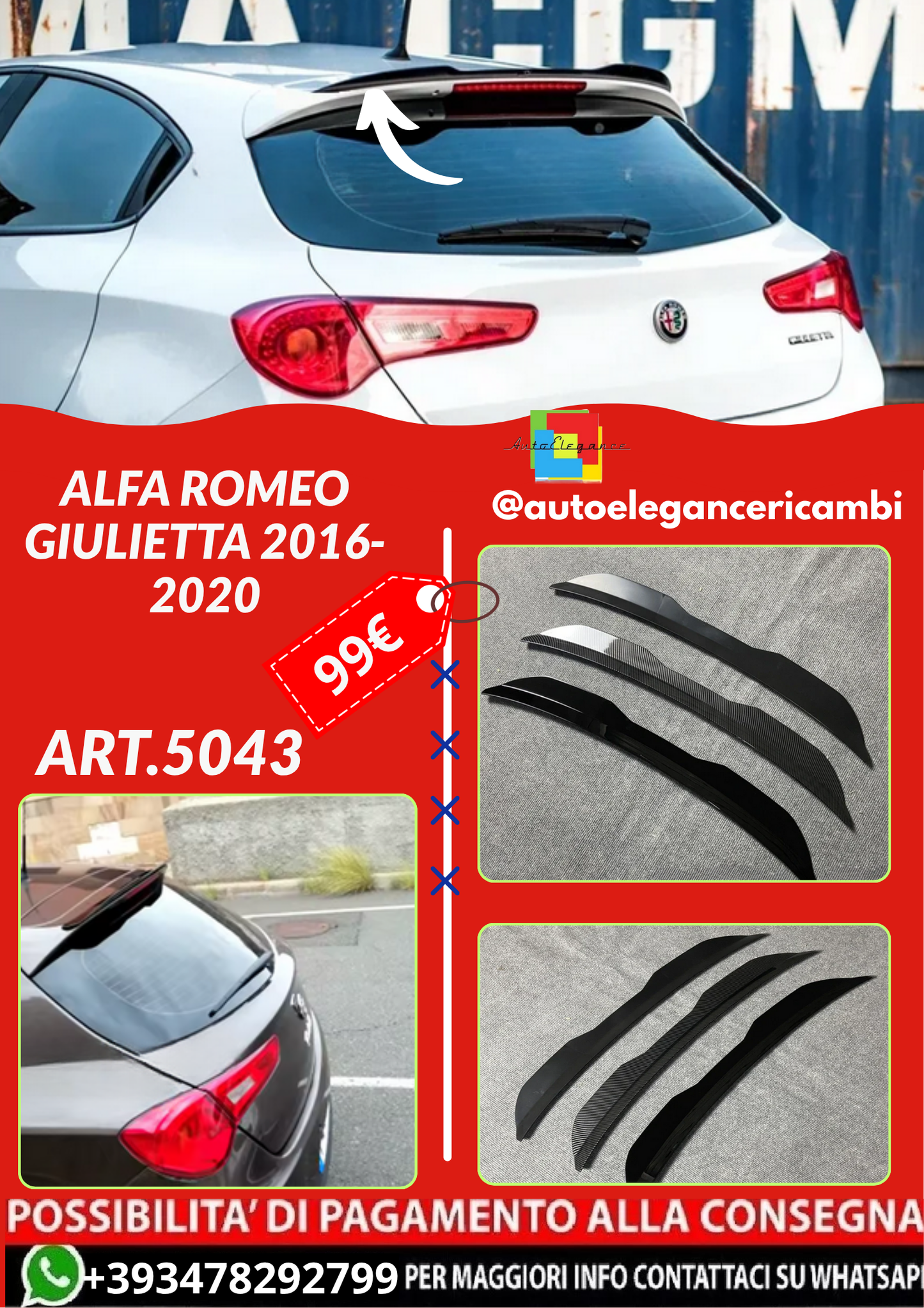 ART.5043 SPOILER Alfa Romeo Giulietta 2016-2020