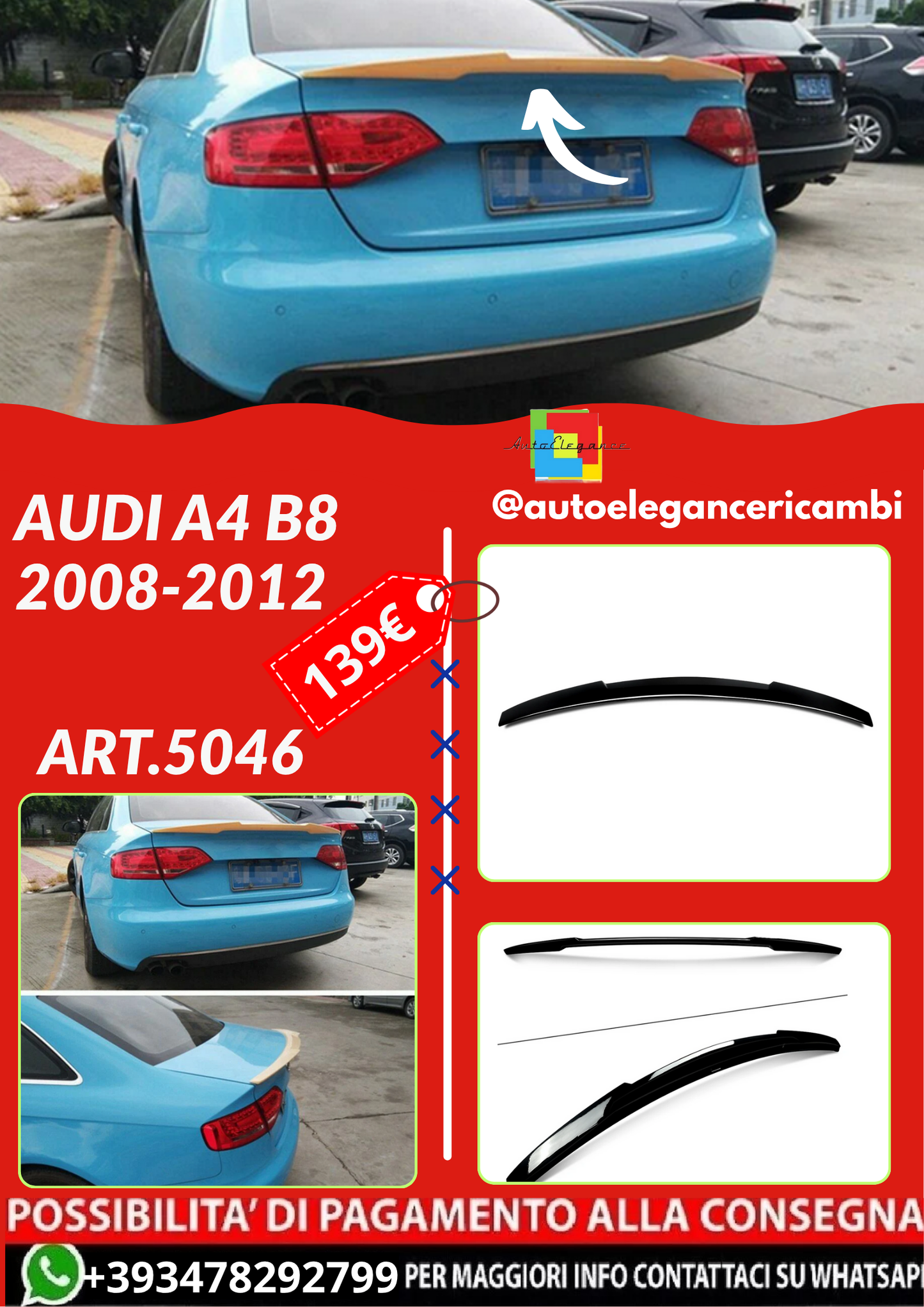 ART.5046 SPOILER AUDI A4 B8 2008-2012