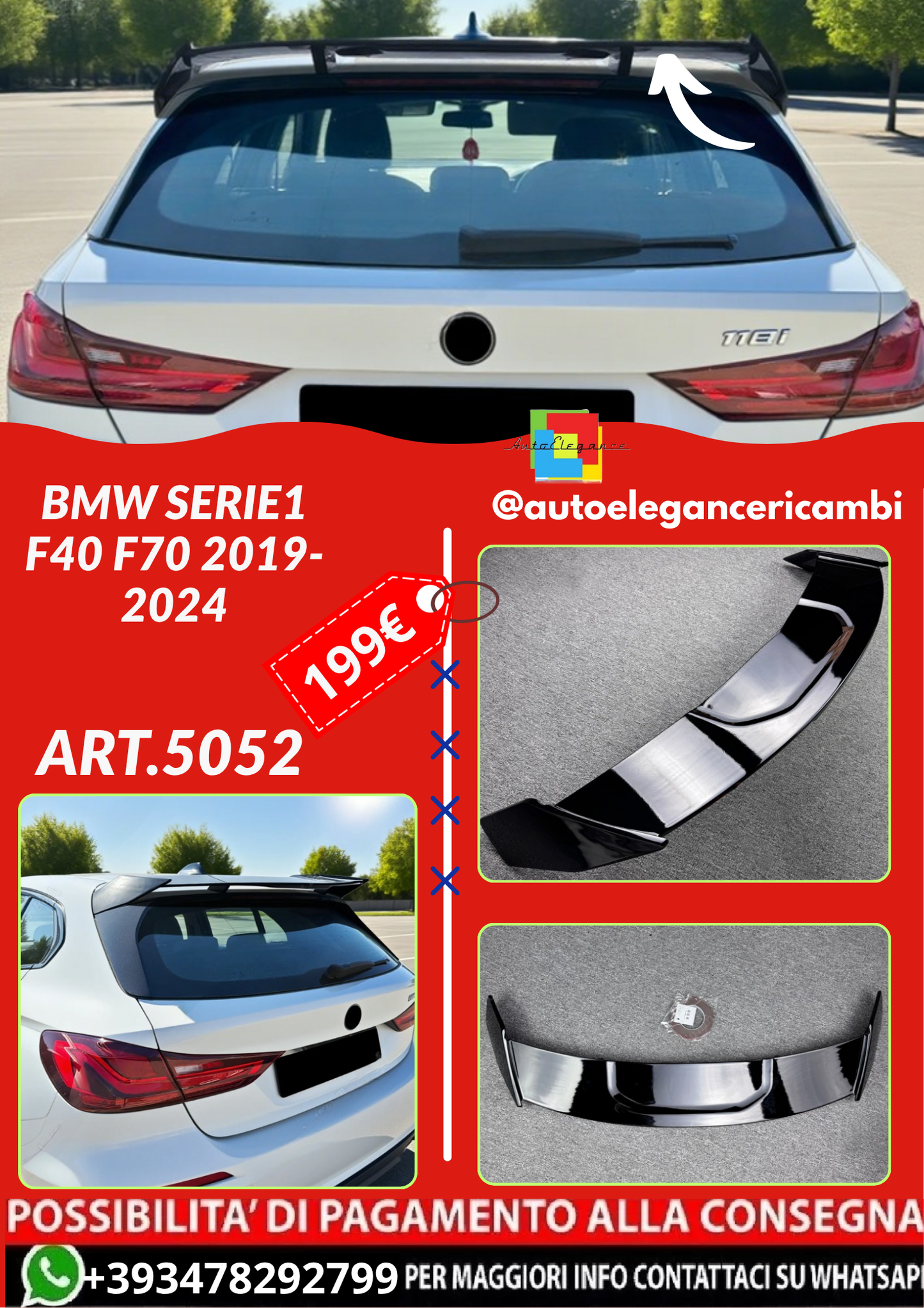 ART.5052 SPOILER BMW Serie1  F40 F70 2019-2024