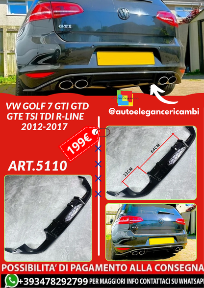 ART.5110 DIFFUSORI  VW Golf 7 GTI GTD GTE TSI TDI R-Line  2012-2017