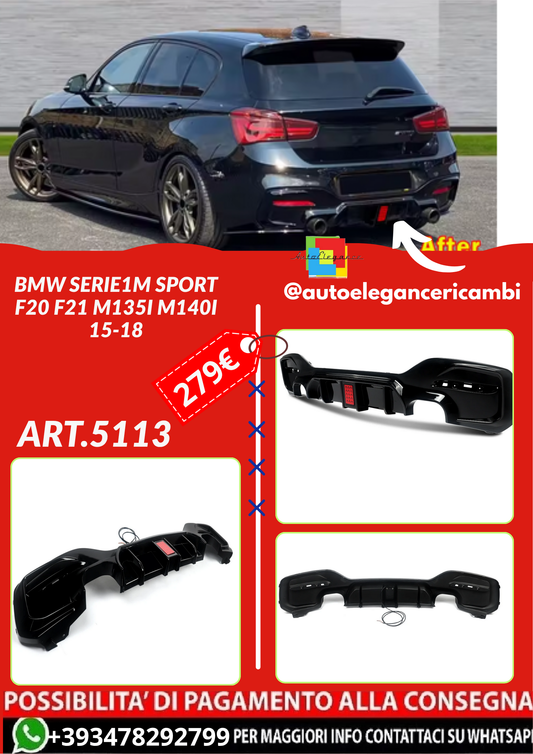 ART.5113 DIFFUSORI NERO LUCIDO BMW Serie1M Sport F20 F21 M135i M140i 15-18