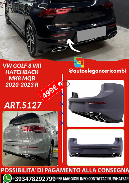 ART.5127  PARAURTI POSTERIORI VW Golf 8 VIII Hatchback Mk8 MQB 2020-2023 R