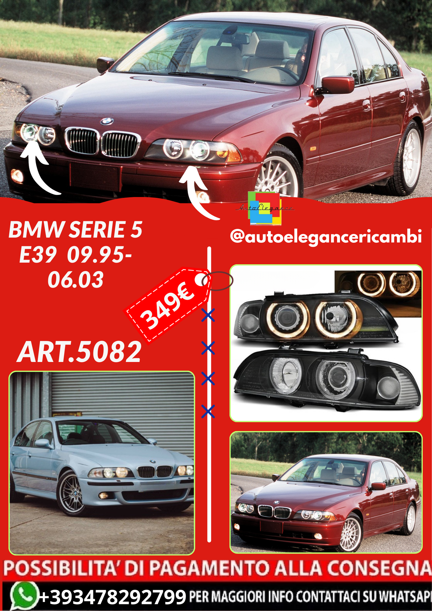 ART.5082  FARI ANTERIORI  BMW SERIE 5 E39  09.95-06.03