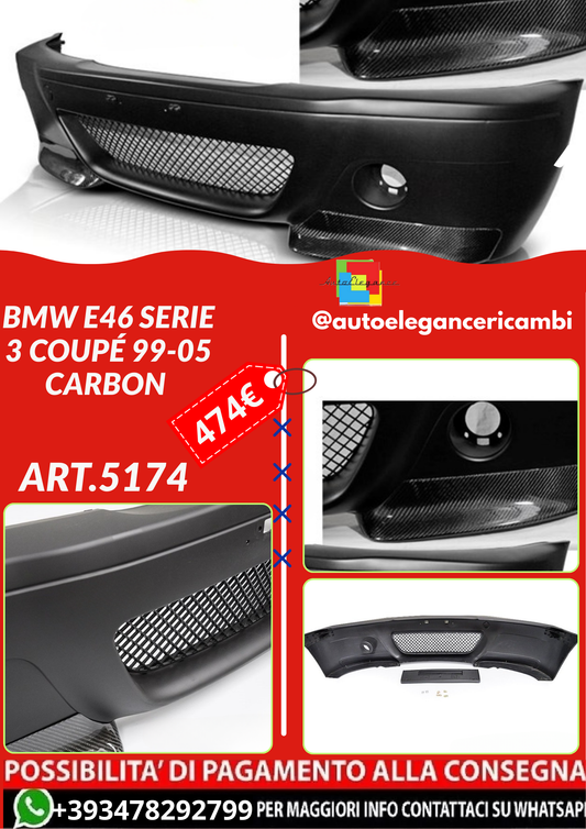 ART.5174 PARAURTI ANTERIORI BMW E46 SERIE 3 COUPÉ 99-05 CARBON