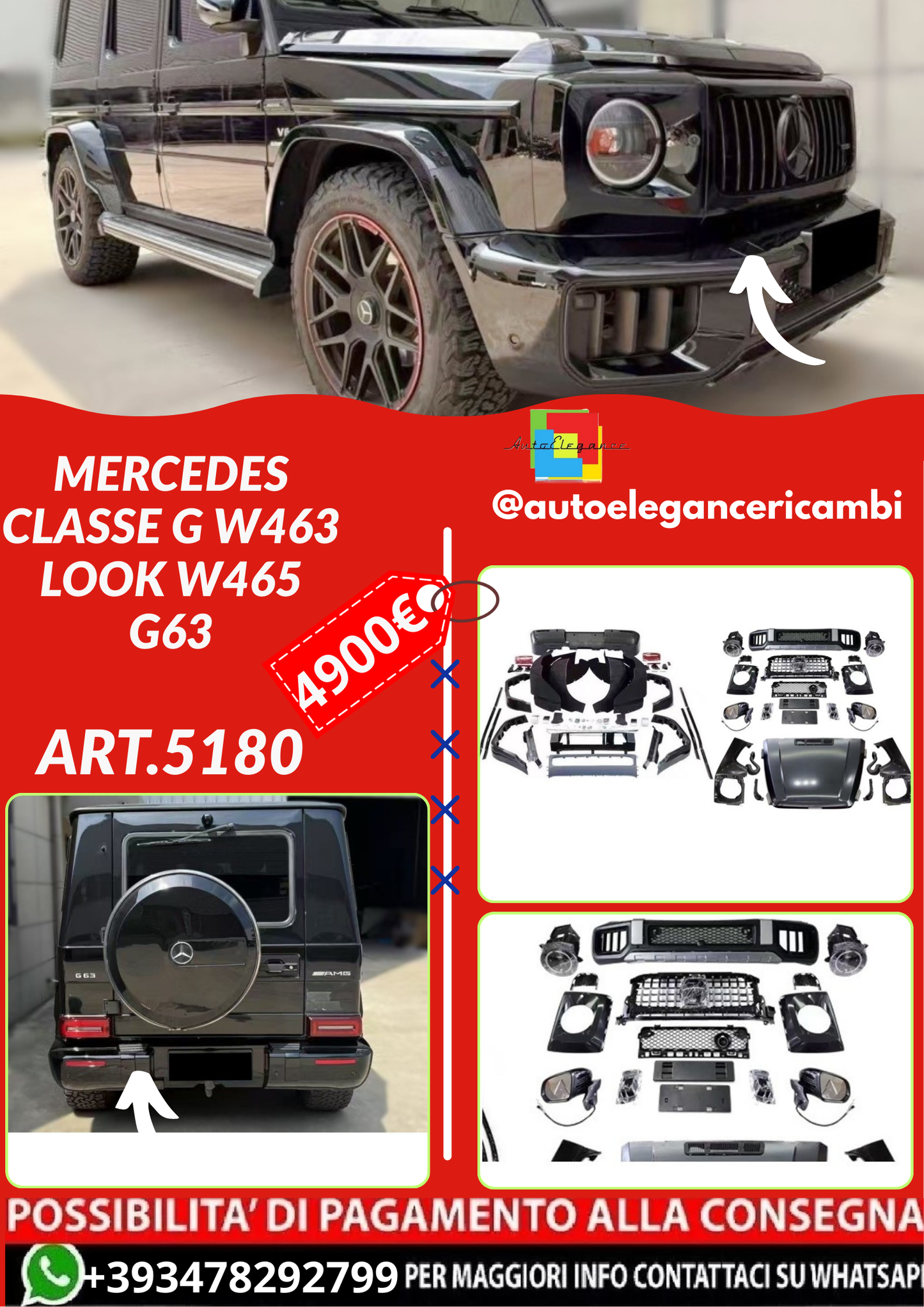 ART.5180  BODYKIT MERCEDES  CLASSE G W463 Look W465 G63