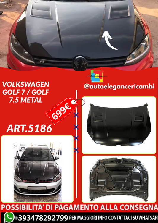 ART.5186  COFANO Volkswagen Golf 7 / Golf 7.5 Metal