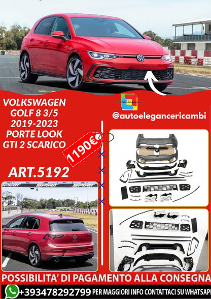 ART.5192 BODYKIT  Volkswagen Golf 8 3/5 2019-2023 Porte Look GTI 2 Scarico