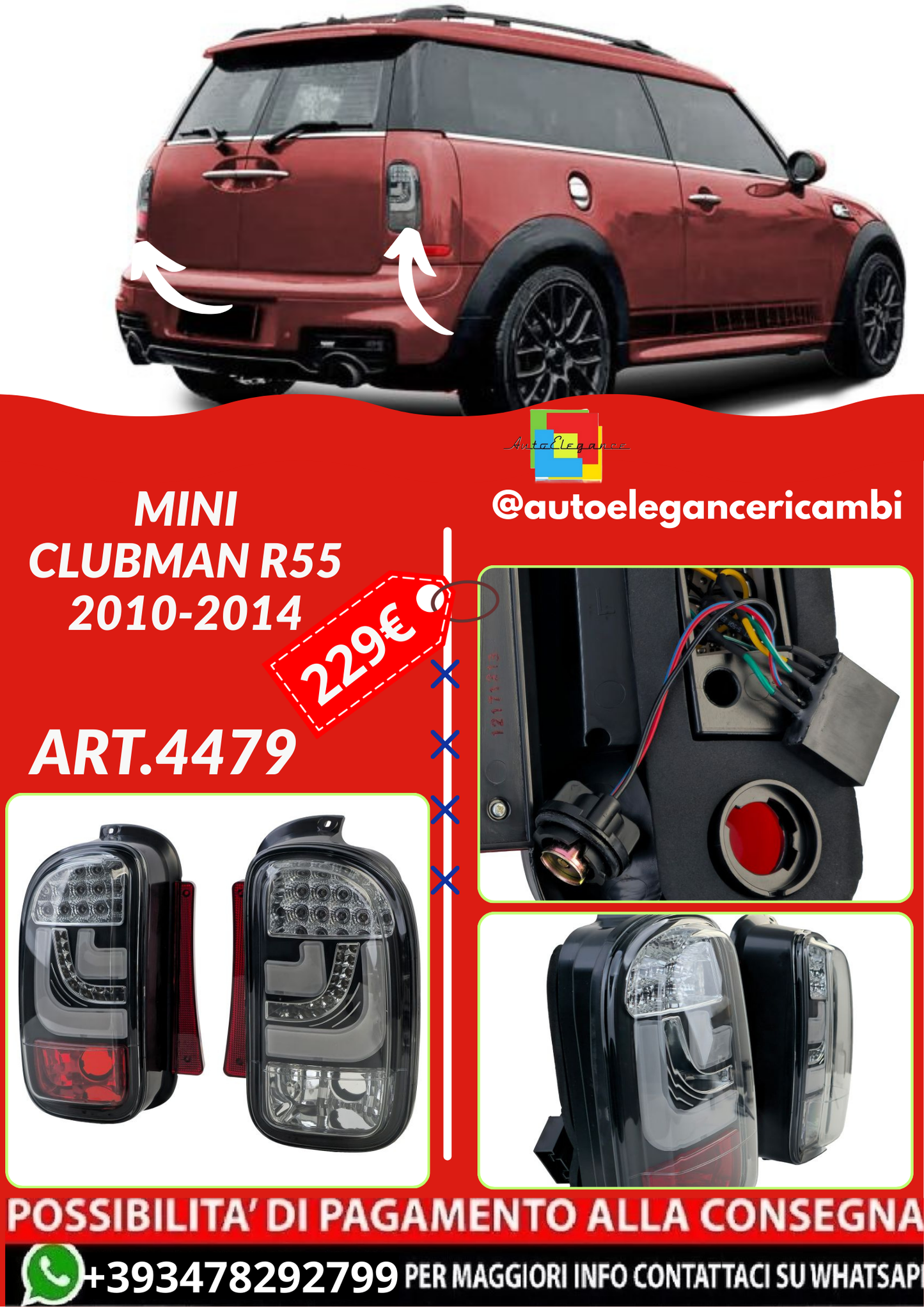 ART.4479  FARI  POSTERIORI  Mini Clubman R55 2010-2014