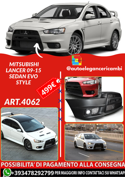 ART.4062 PARAURTI  ANTERIORI  MITSUBISHI LANCER 09-15 SEDAN EVO STYLE (Copia)