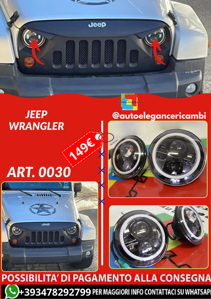 ART. 0030 FARI TONDI ANTERIORI DRL 7 JEEP WRANGLER