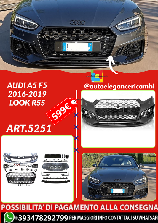 ART.5251 PARAURTI ANTERIORE AUDI A5 F5 2016-2019 LOOK RS5