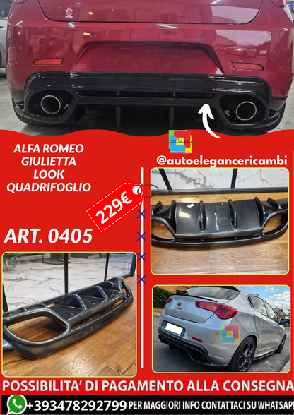 ART. 0405 DIFFUSORE ALFA ROMEO GIULIETTA LOOK QUADRIFOGLIO NERO LUCIDO