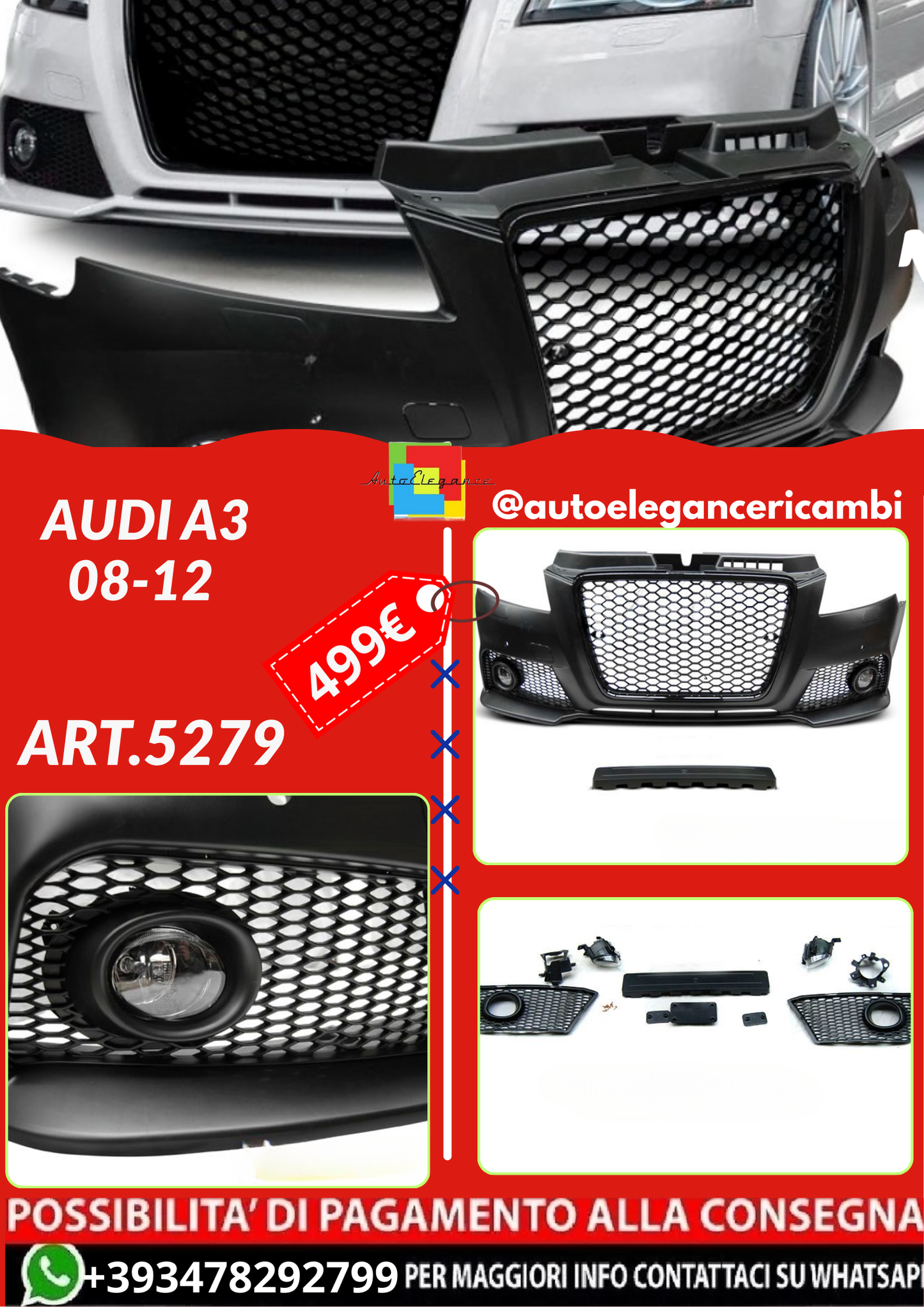 ART.5279   PARAURTI  ANTERIORI  AUDI A3 08-12