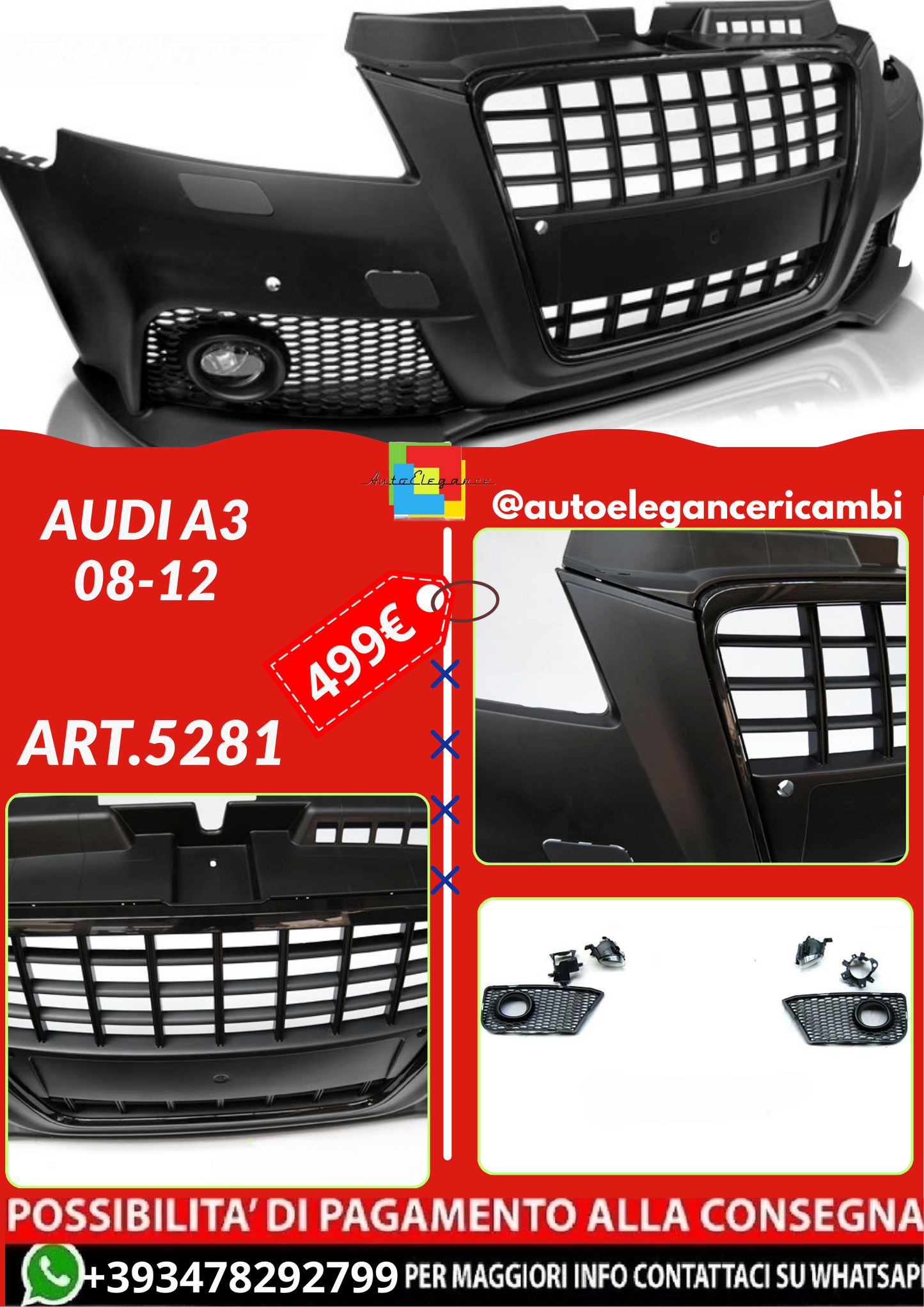 ART.5281 PARAURTI ANTERIORI  AUDI A3 08-12