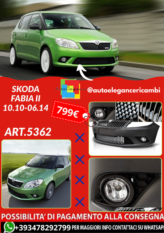 ART.5362 PARAURTI  ANTERIORI SKODA FABIA II 10.10-06.14