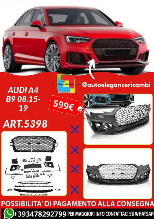 ART.5398 PARAURTI  ANTERIORI AUDI A4 B9 08.15-19
