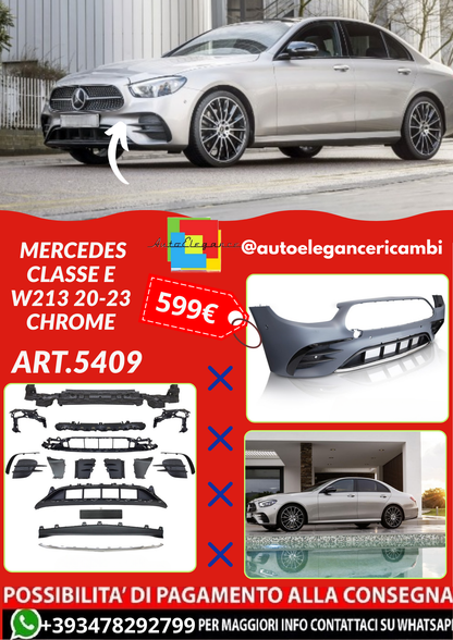 ART.5409 PARAURTI  ANTERIORI MERCEDES CLASSE E  W213 20-23 CHROME