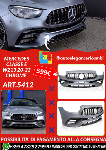 ART.5412 PARAURTI  ANTERIORI CHROME MERCEDES CLASSE E W213 20-23