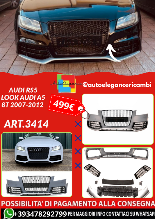 ART.3414 PARAURTI  ANTERIORI  AUDI RS5 Look Audi A5 8T 2007-2012