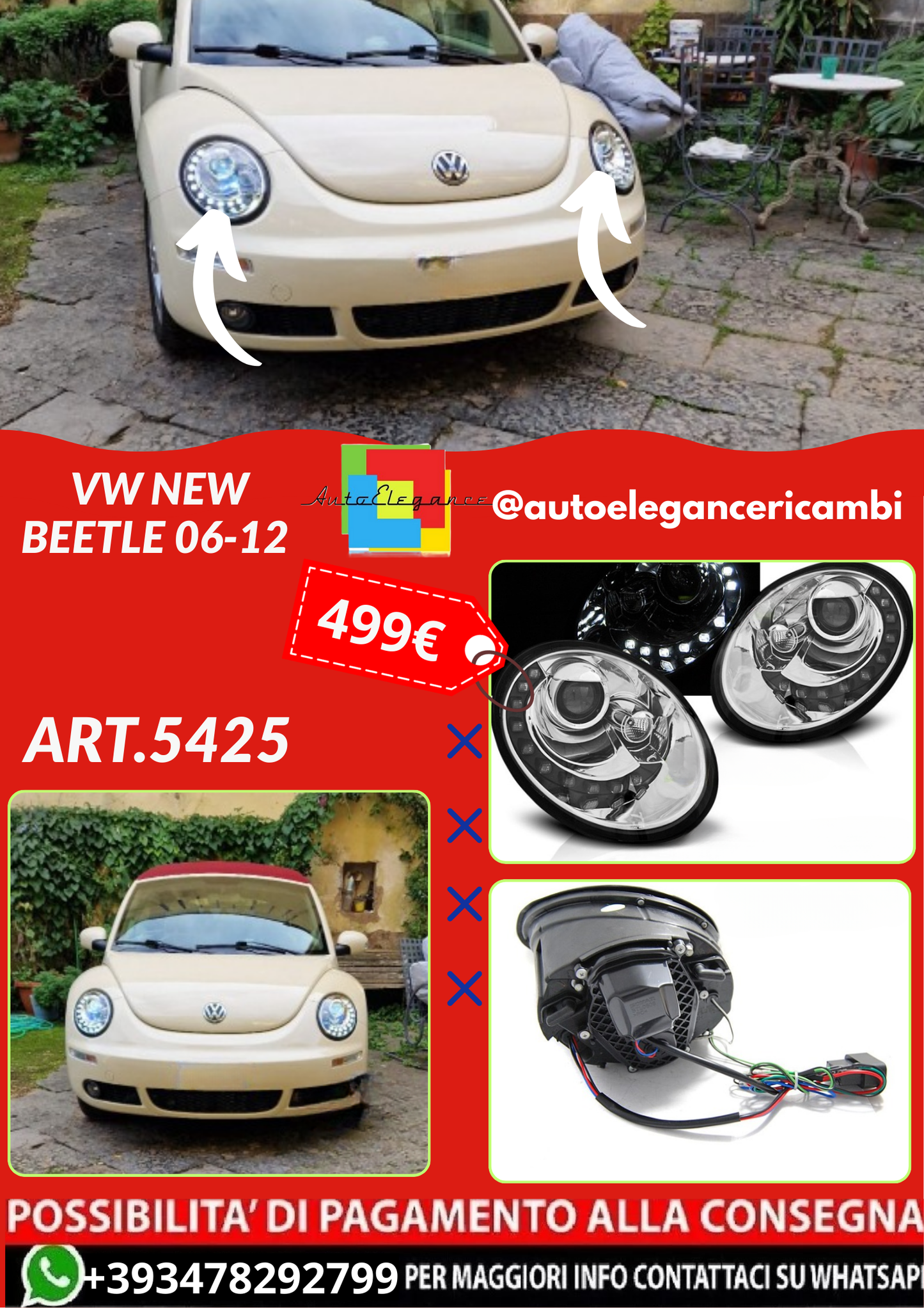 ART.5425  FARI  ANTERIORI VW NEW BEETLE 06-12