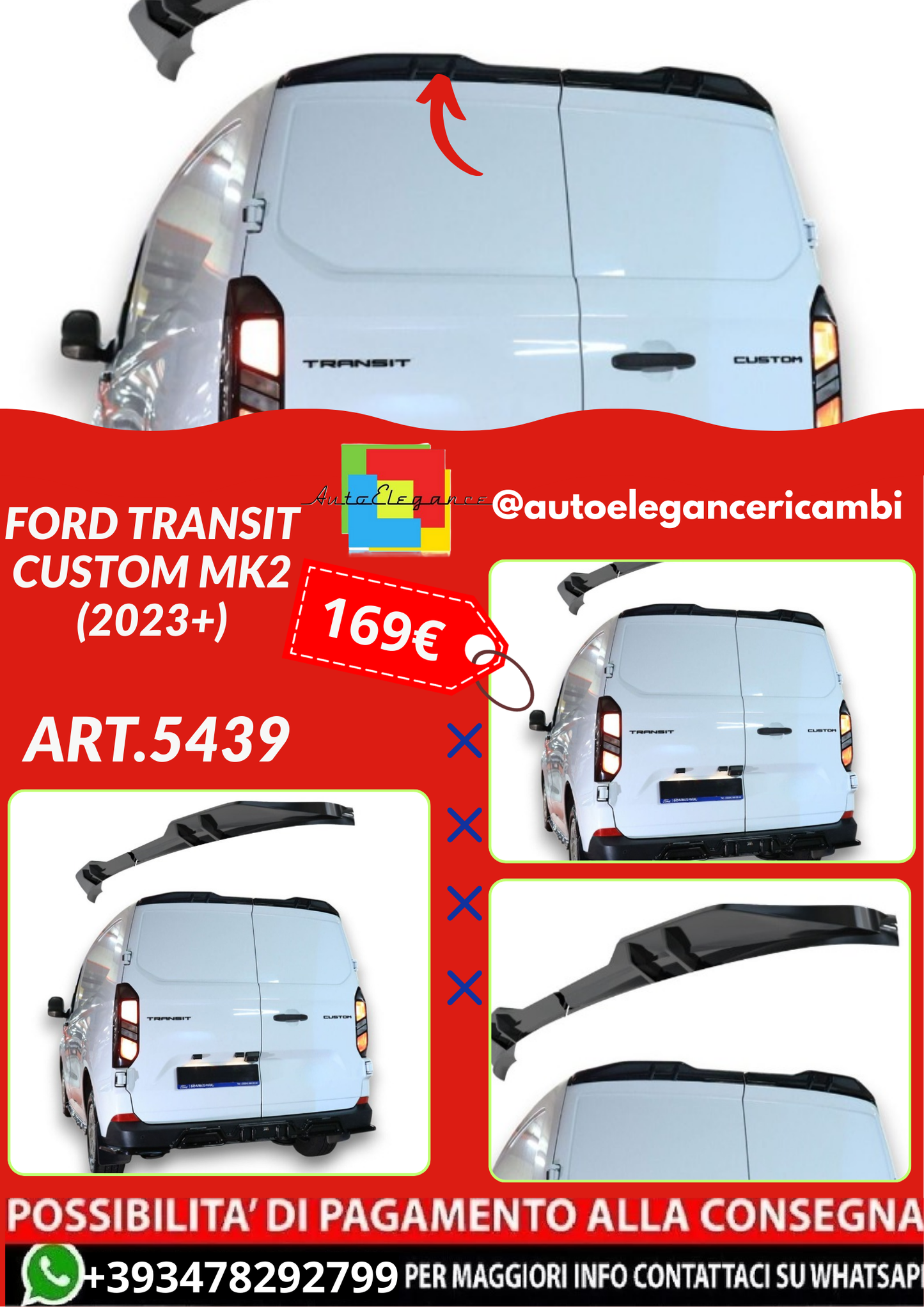 ART.5439  SPOILER  Ford Transit Custom Mk2 (2023+)