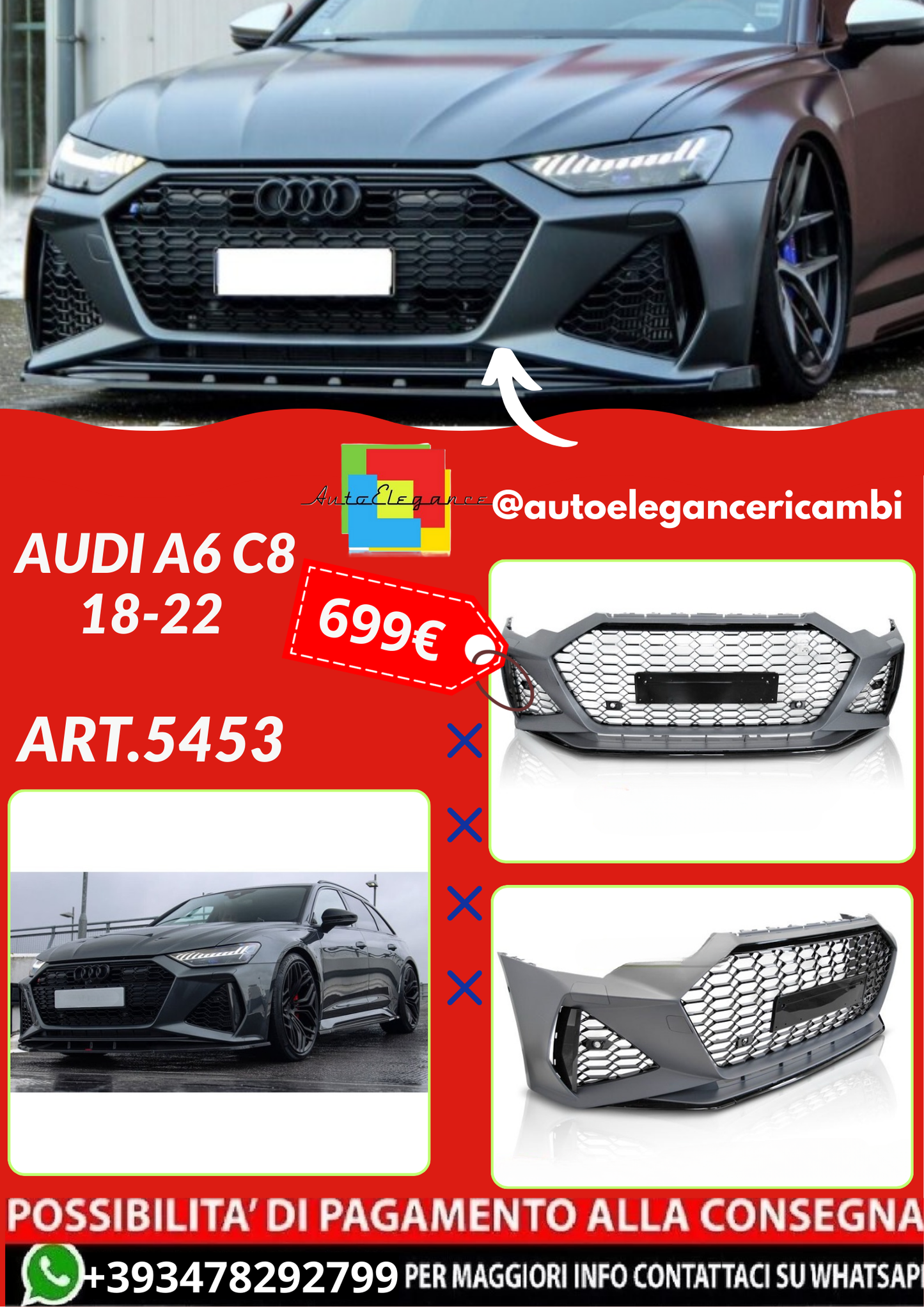 ART.5453 PARAURTI  ANTERIORI AUDI A6 C8 18-22