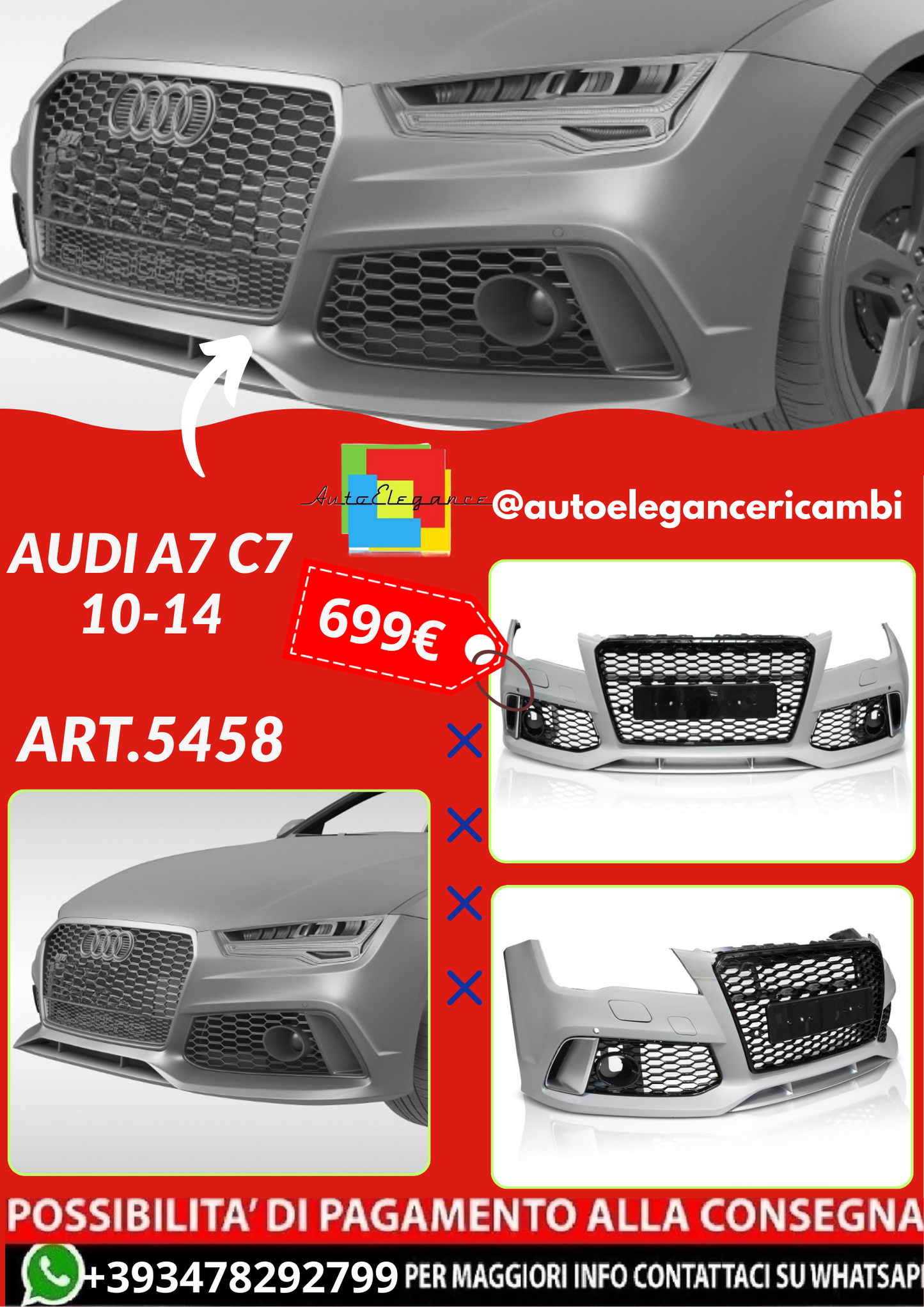 ART.5458 PARAURTI  ANTERIORI AUDI A7 C7 10-14