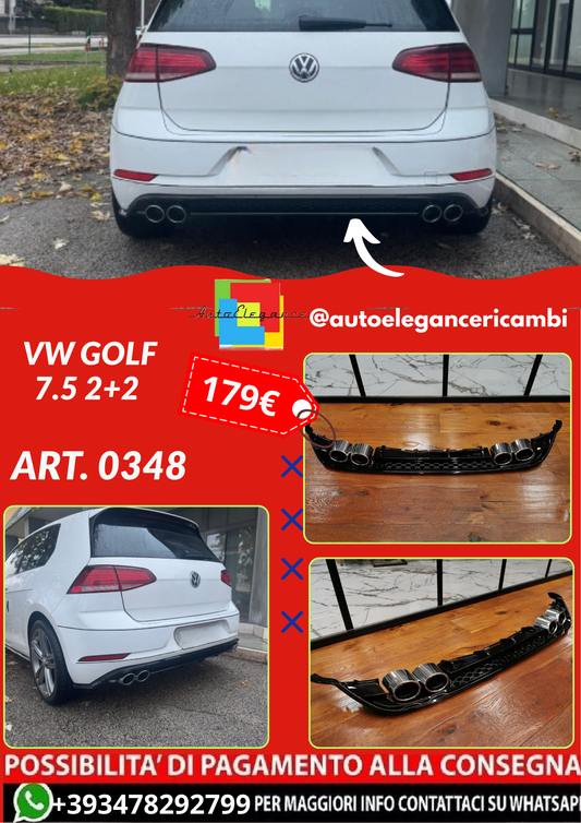 💕ART. 0348 DIFFUSORE VW GOLF 7.5 2+2 NERO LUCIDO