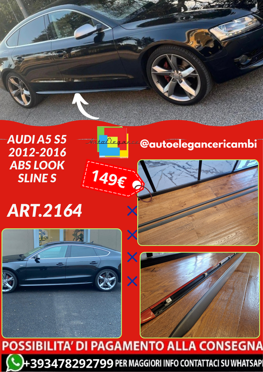 ART.2164  MINIGONNE  AUDI A5 S5 2012-2016 ABS LOOK SLINE S GREZZE TOP 204CM