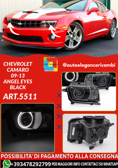 ART.5511 FARI  ANTERIORI CHEVROLET CAMARO 09-13 ANGEL EYES BLACK