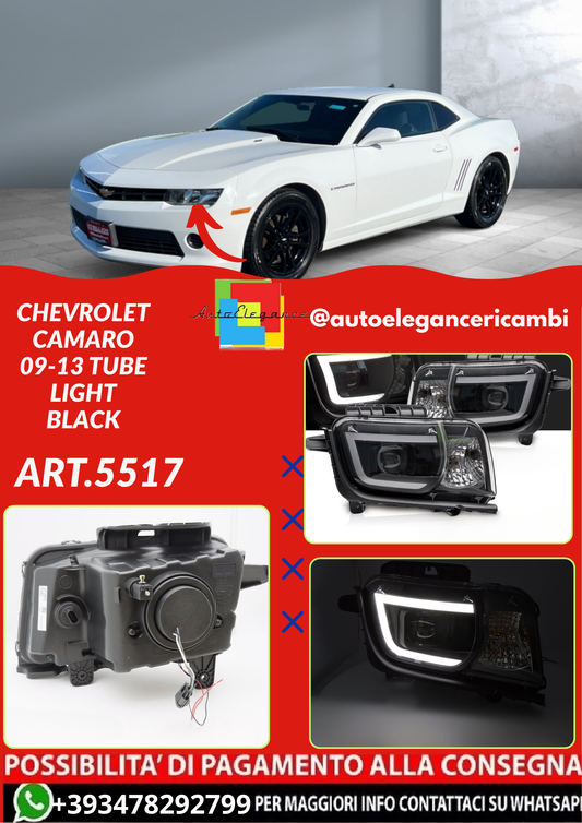 ART.5517 FARI  ANTERIORI CHEVROLET CAMARO 09-13 TUBE LIGHT BLACK