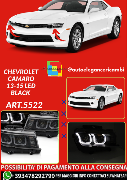 ART.5522 FARI ANTERIORI CHEVROLET CAMARO 13-15 LED BLACK