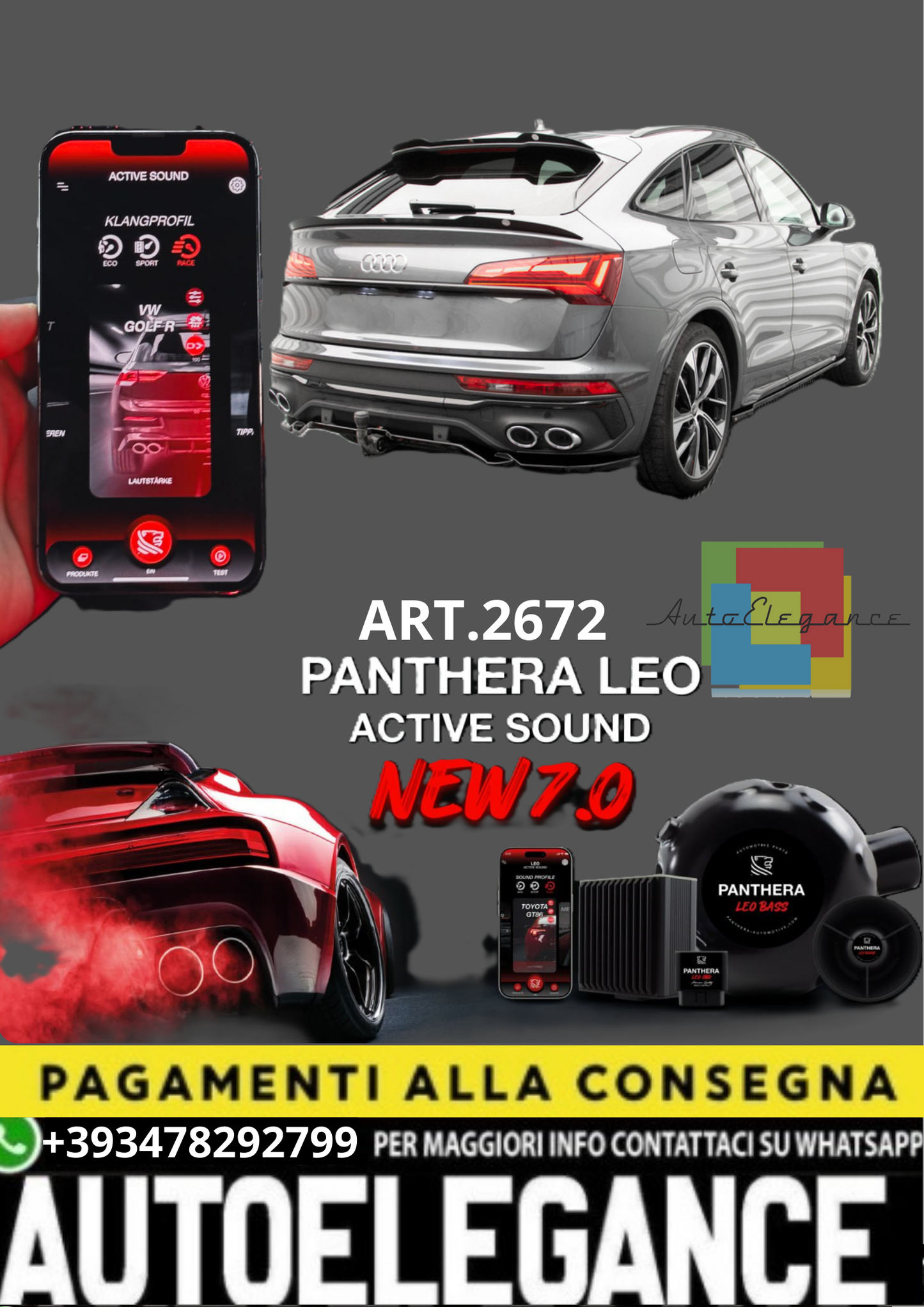 💥💣 ART.2672 PANTHERA SOUND SYSTEM ADATTO PER AUDI Q5 / SQ5 💣💥