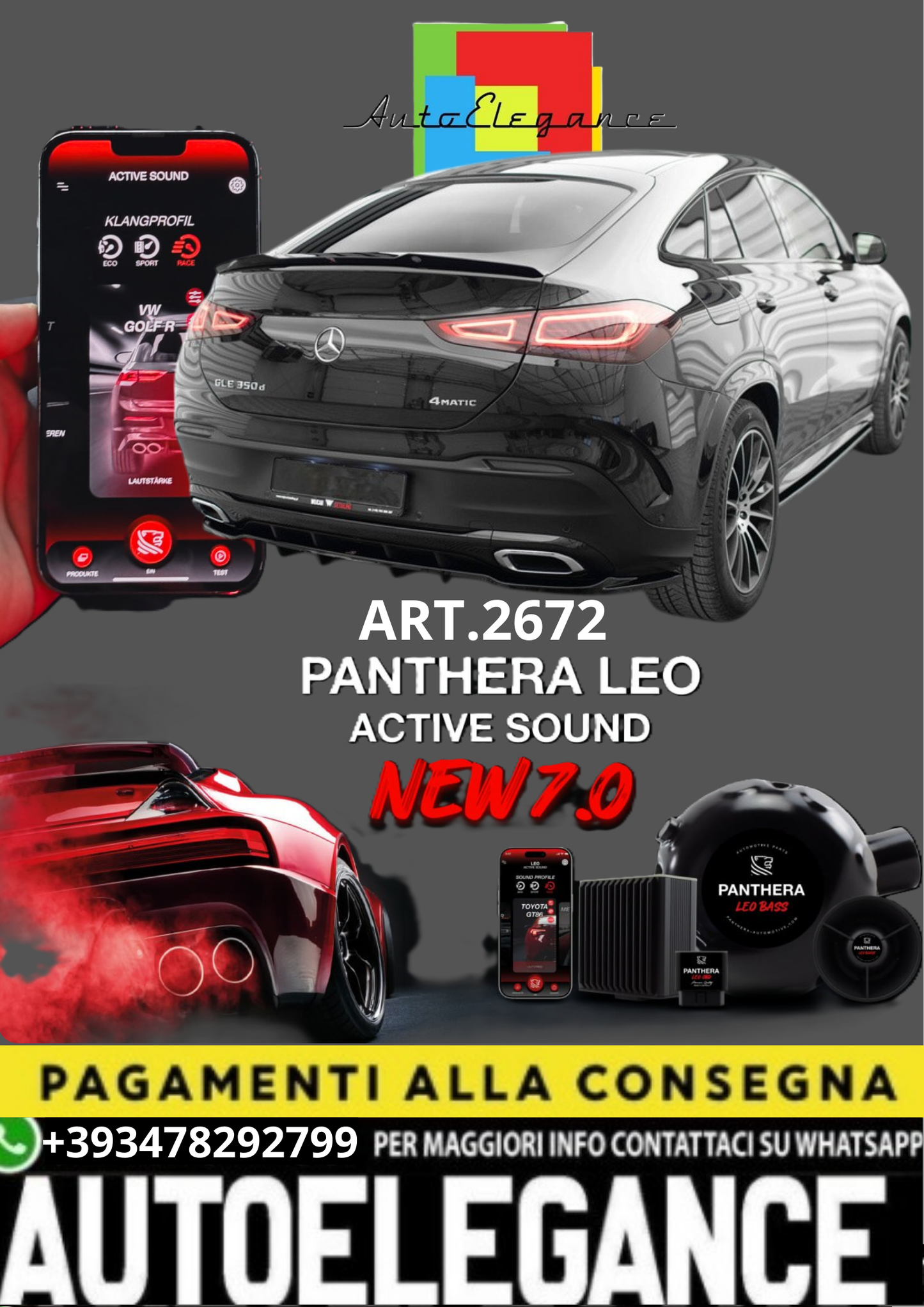 💥💣 ART.2672 PANTHERA SOUND SYSTEM ADATTO PER MERCEDES-BENZ GLE C167 /53 AMG💣💥