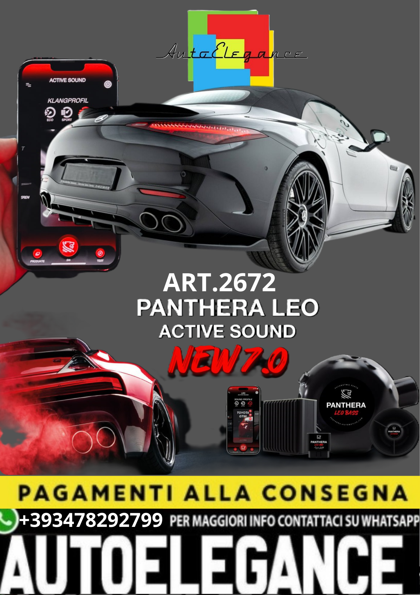 💥💣 ART.2672 PANTHERA SOUND SYSTEM ADATTO PER MERCEDES-BENZ SL R231/R232 63 AMG💣💥