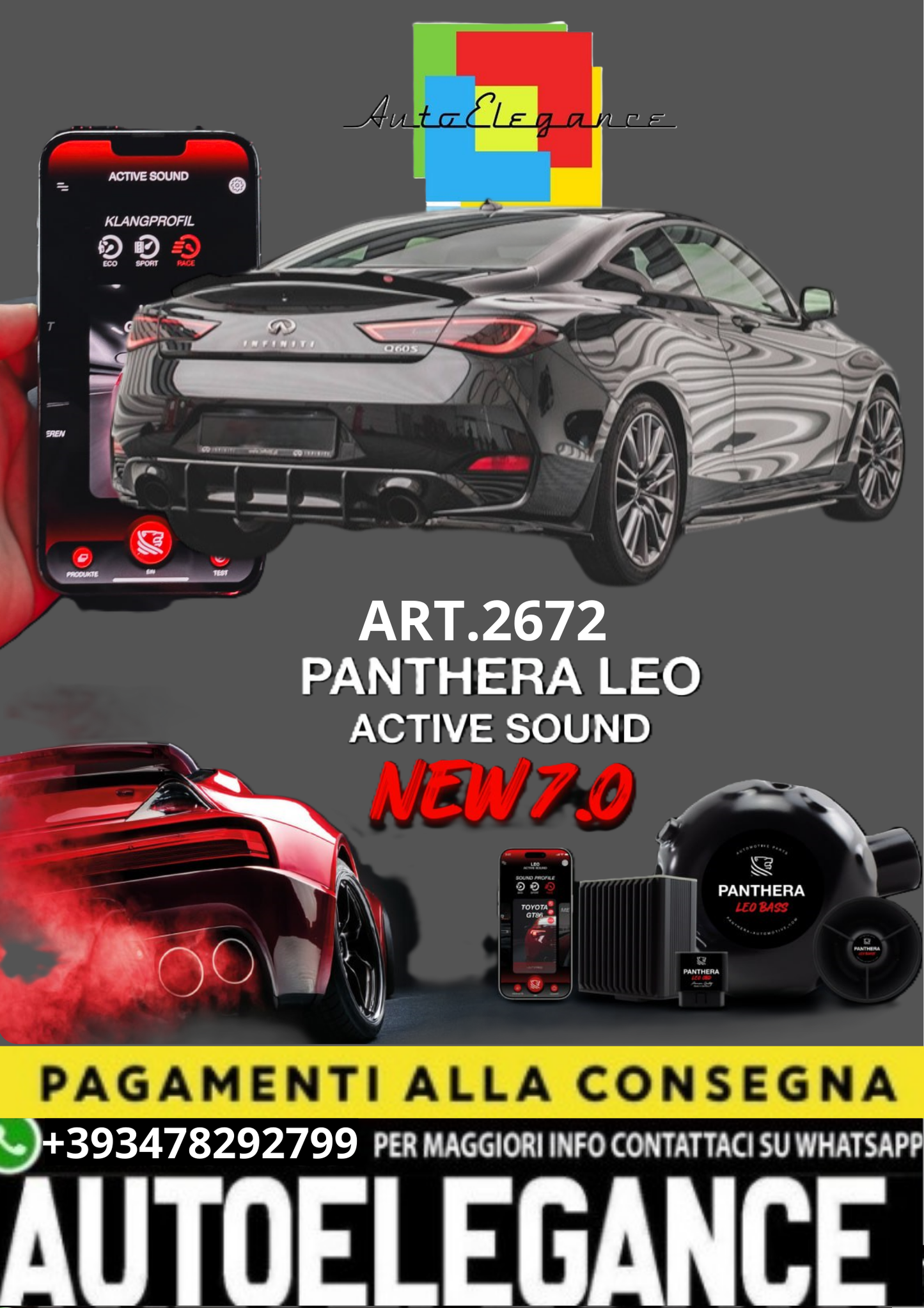 💥💣 ART.2672 PANTHERA SOUND SYSTEM ADATTO PER INFINITI Q60 💣💥