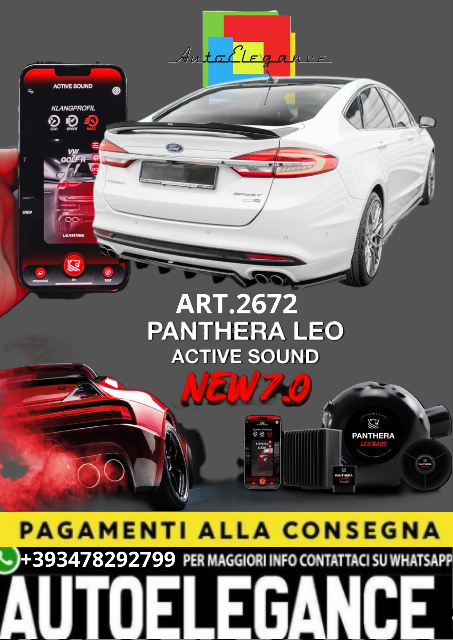 💥💣 ART.2672 PANTHERA SOUND SYSTEM ADATTO PER FORD FUSION SPORT MK2 💣💥