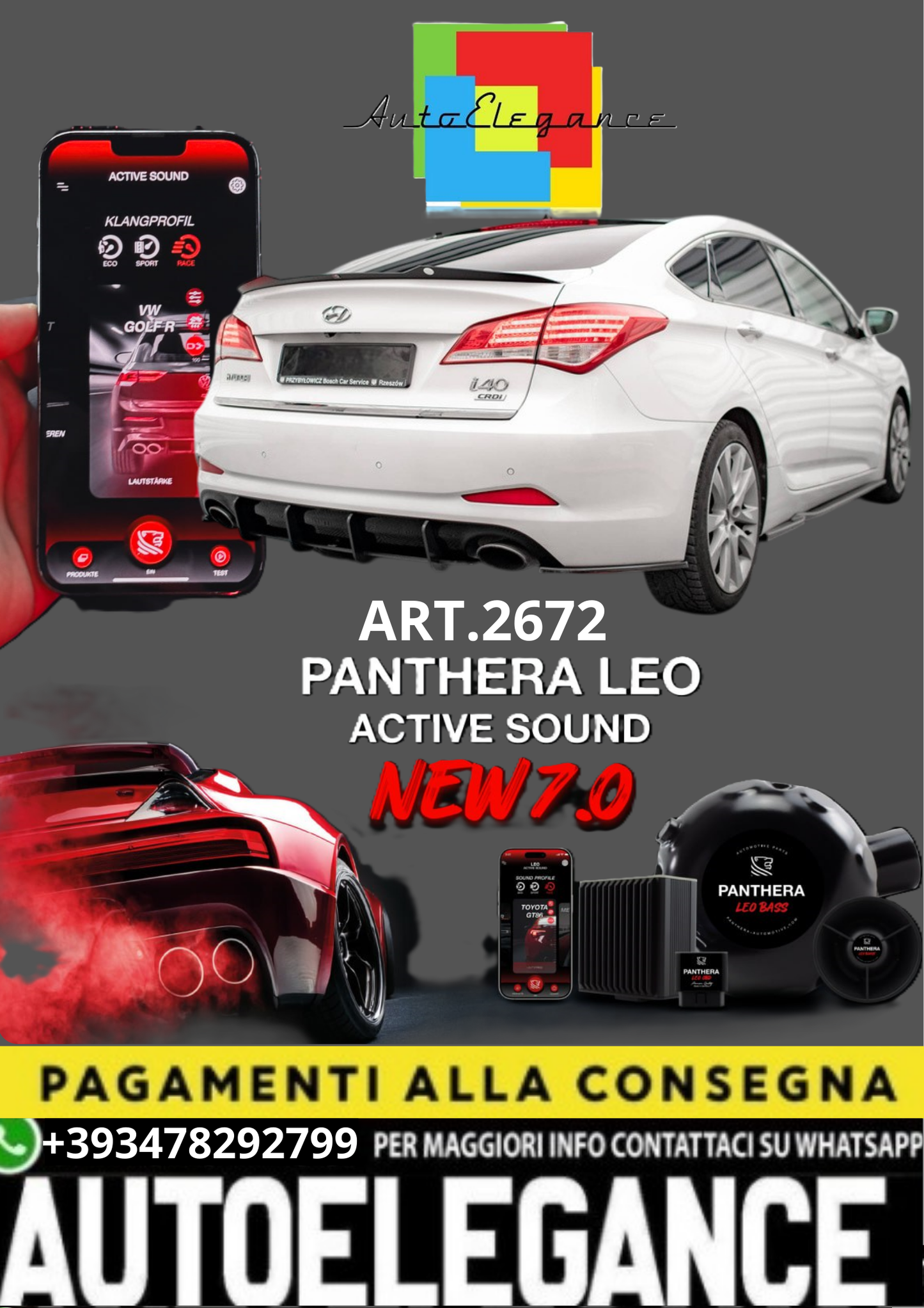 💥💣 ART.2672 PANTHERA SOUND SYSTEM ADATTO PER HYUNDAI I40 💣💥