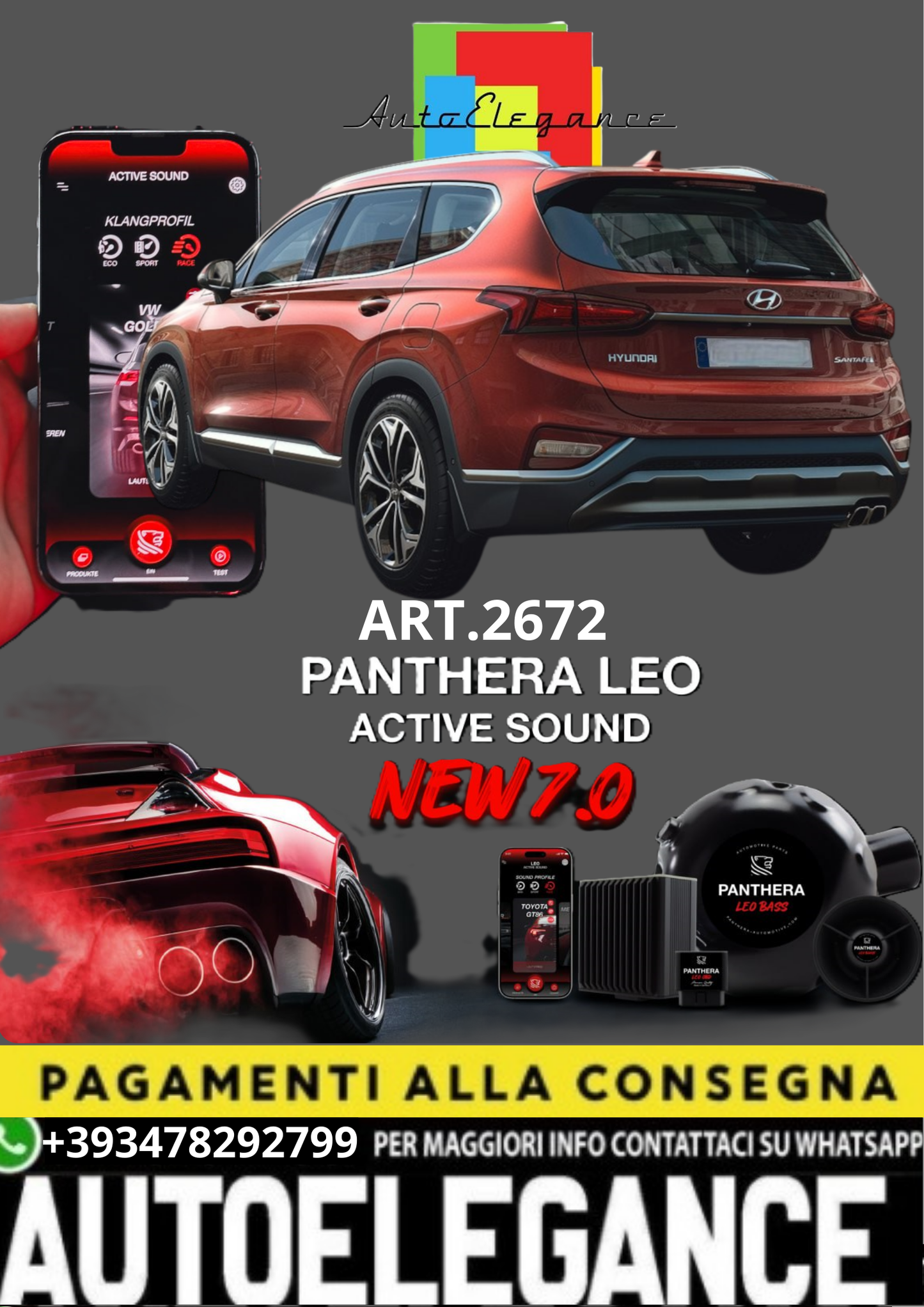 💥💣 ART.2672 PANTHERA SOUND SYSTEM ADATTO PER HYUNDAI SANTA FE 💣💥
