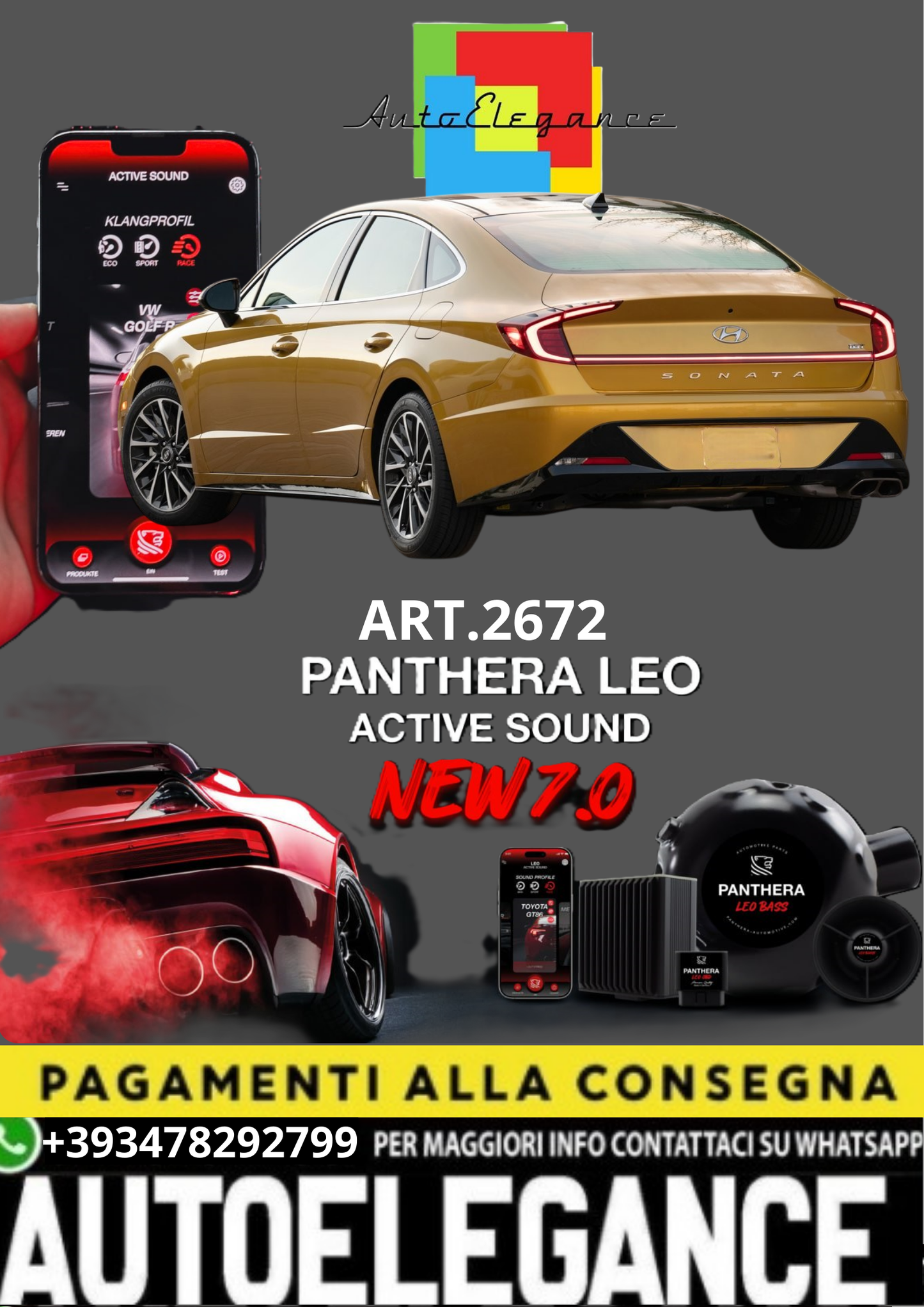 💥💣 ART.2672 PANTHERA SOUND SYSTEM ADATTO PER HYUNDAI SONATA 💣💥