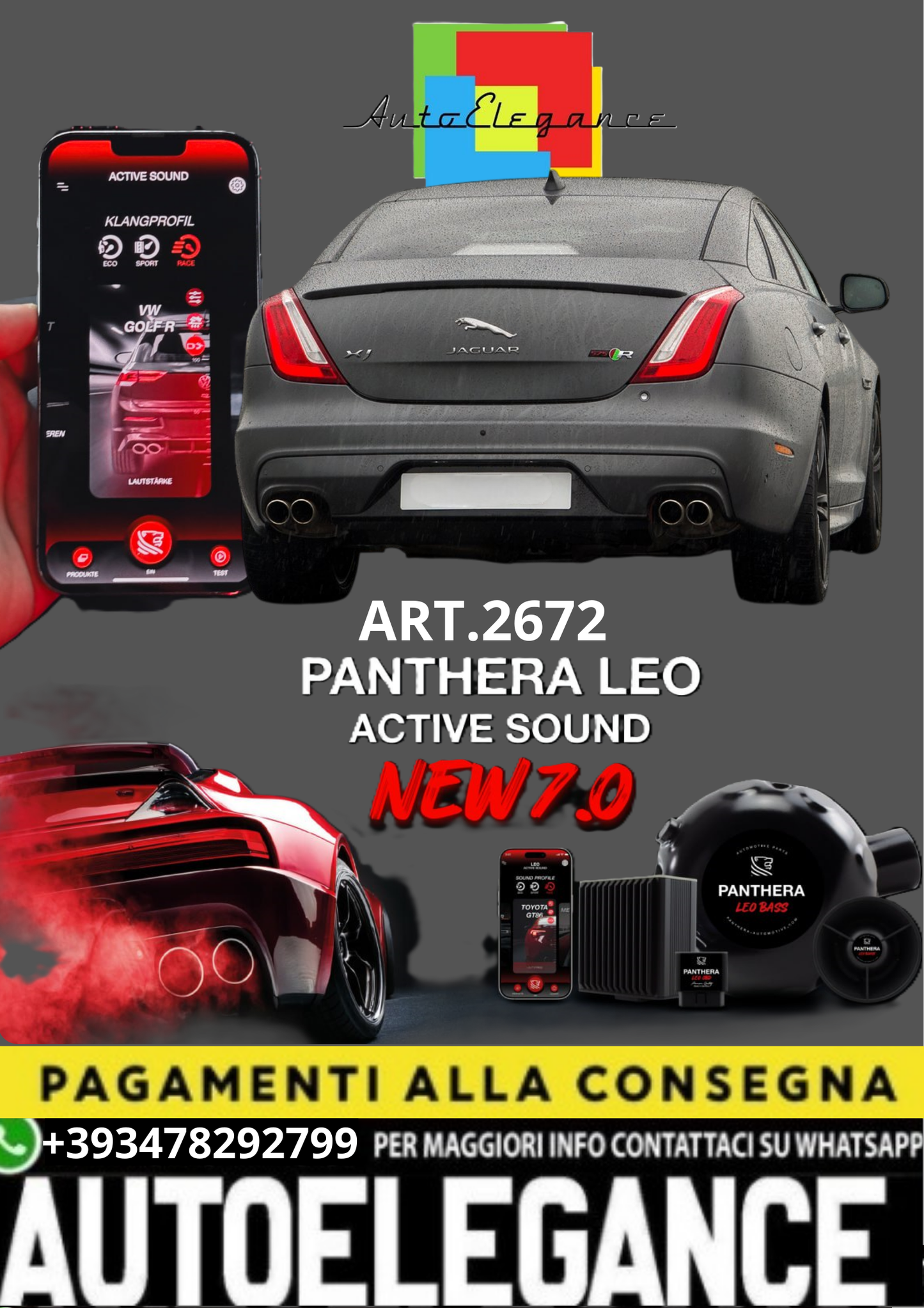 💥💣 ART.2672 PANTHERA SOUND SYSTEM ADATTO PER JAGUAR XJ 💣💥