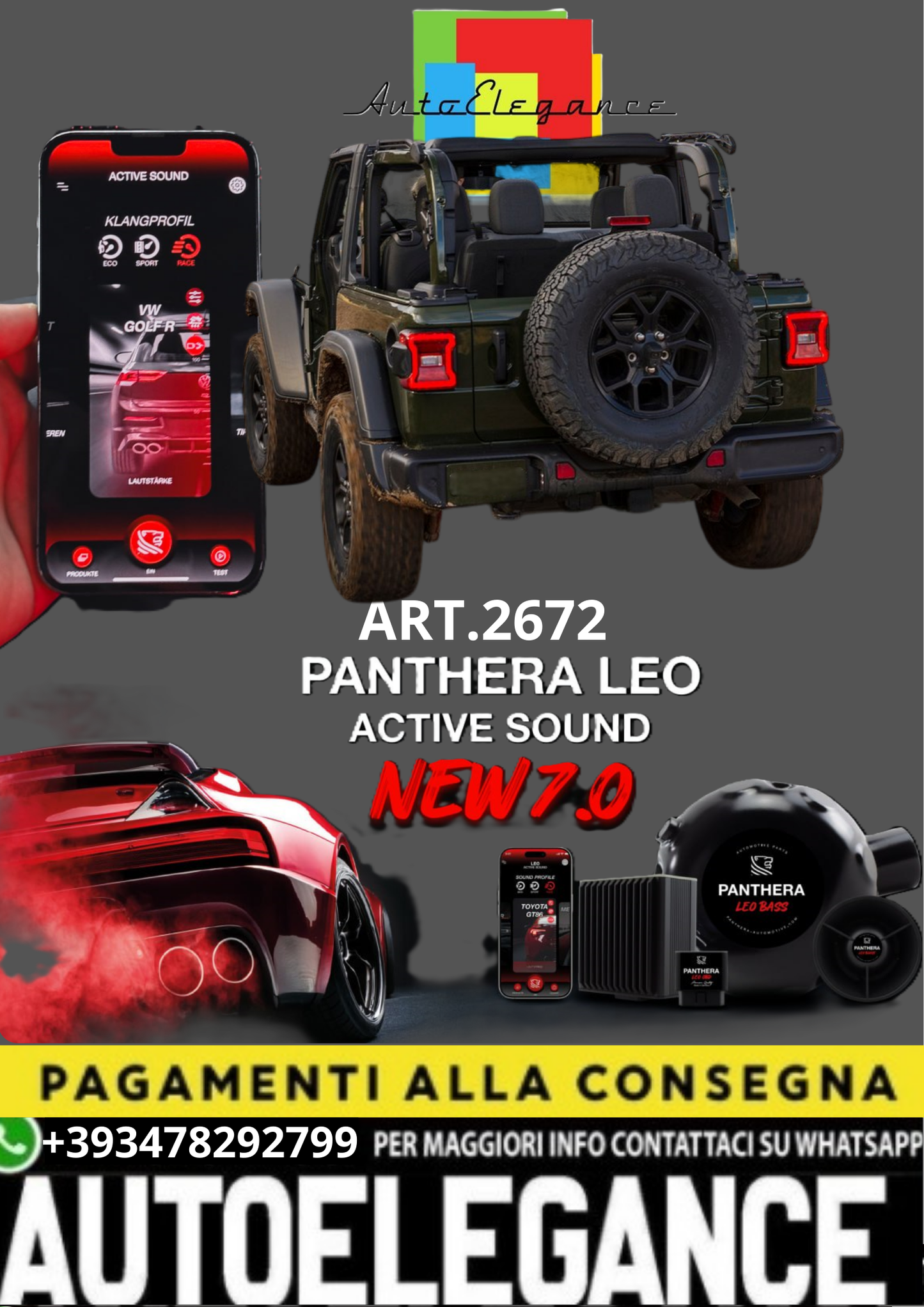 💥💣 ART.2672 PANTHERA SOUND SYSTEM ADATTO PER JEEP WRANGLER 💣💥