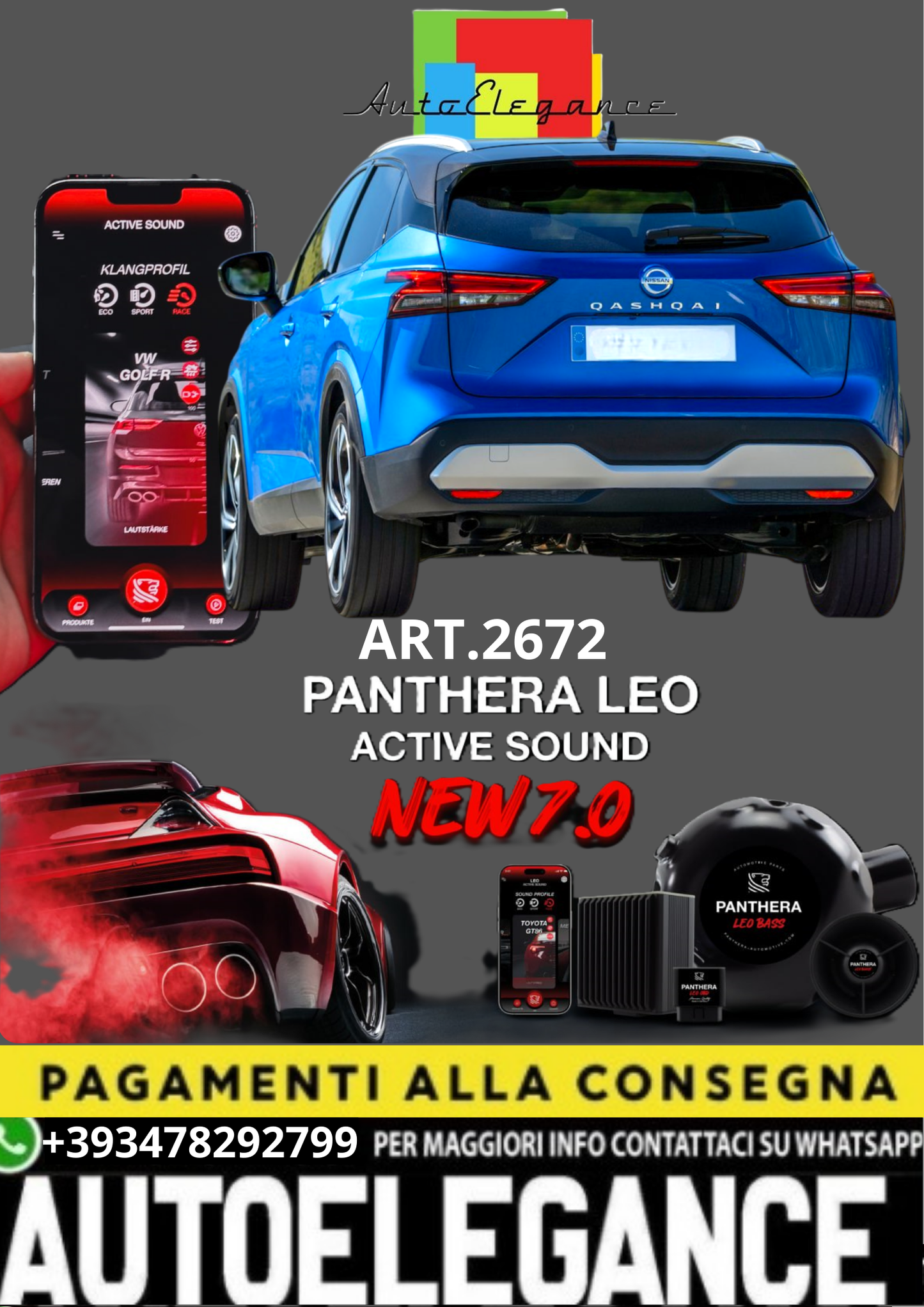 💥💣 ART.2672 PANTHERA SOUND SYSTEM ADATTO PER NISSAN QASHQAI 💣💥