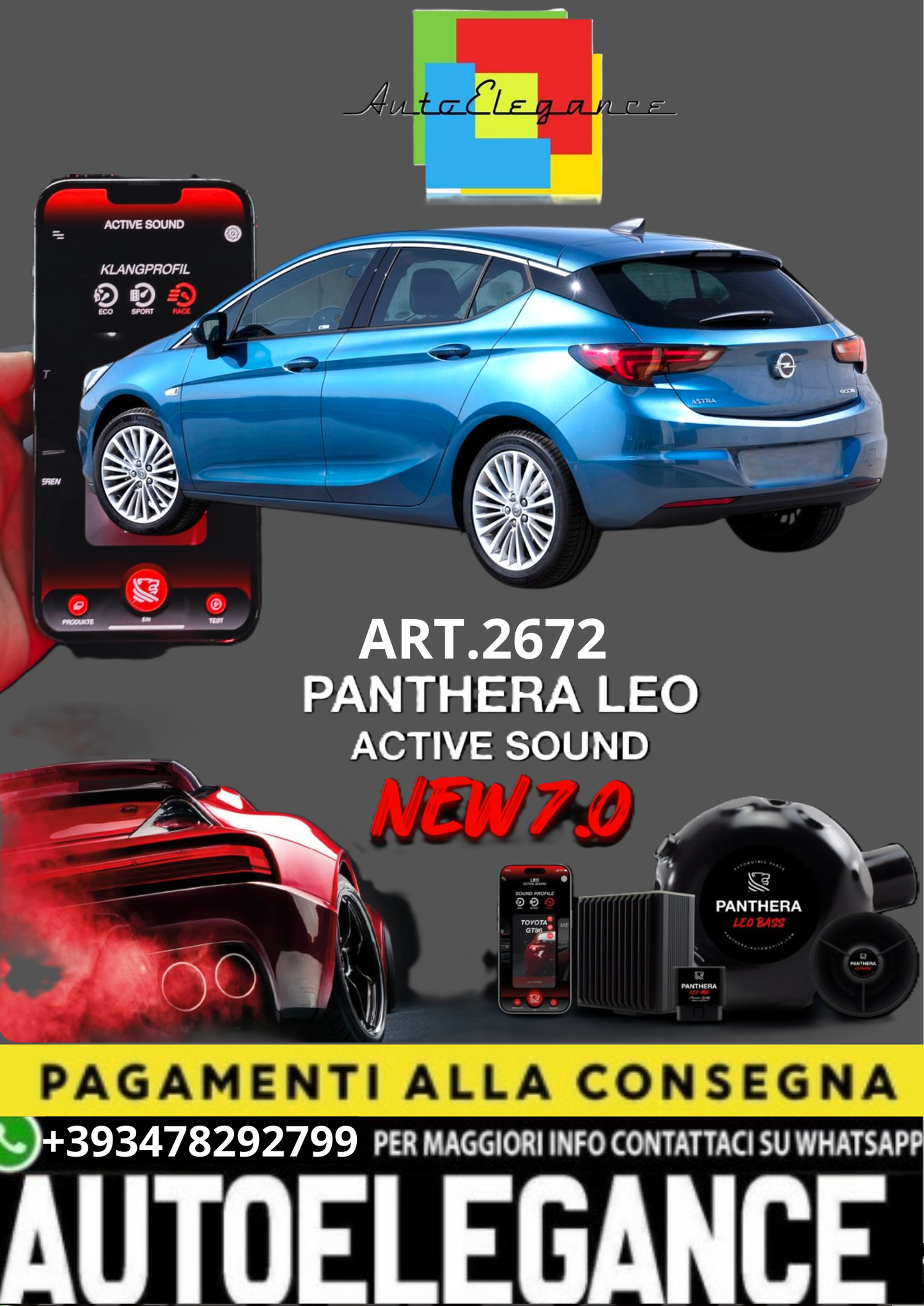 💥💣 ART.2672 PANTHERA SOUND SYSTEM ADATTO PER OPEL ASTRA 💣💥