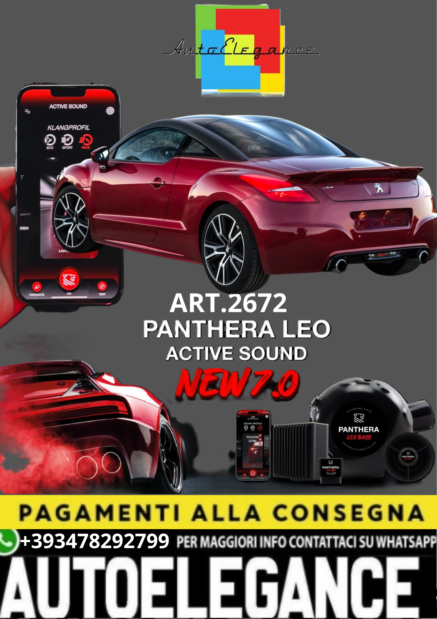 💥💣 ART.2672 PANTHERA SOUND SYSTEM ADATTO PER PEUGEOT RCZ 💣💥