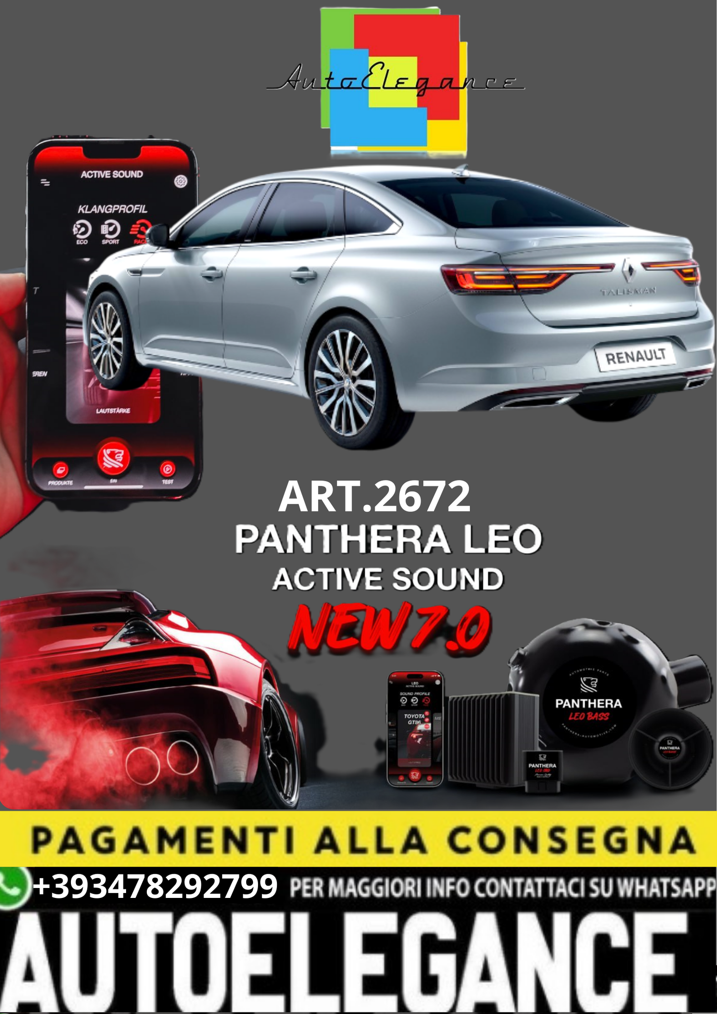 💥💣 ART.2672 PANTHERA SOUND SYSTEM ADATTO PER RENAULT TALISMAN 💣💥
