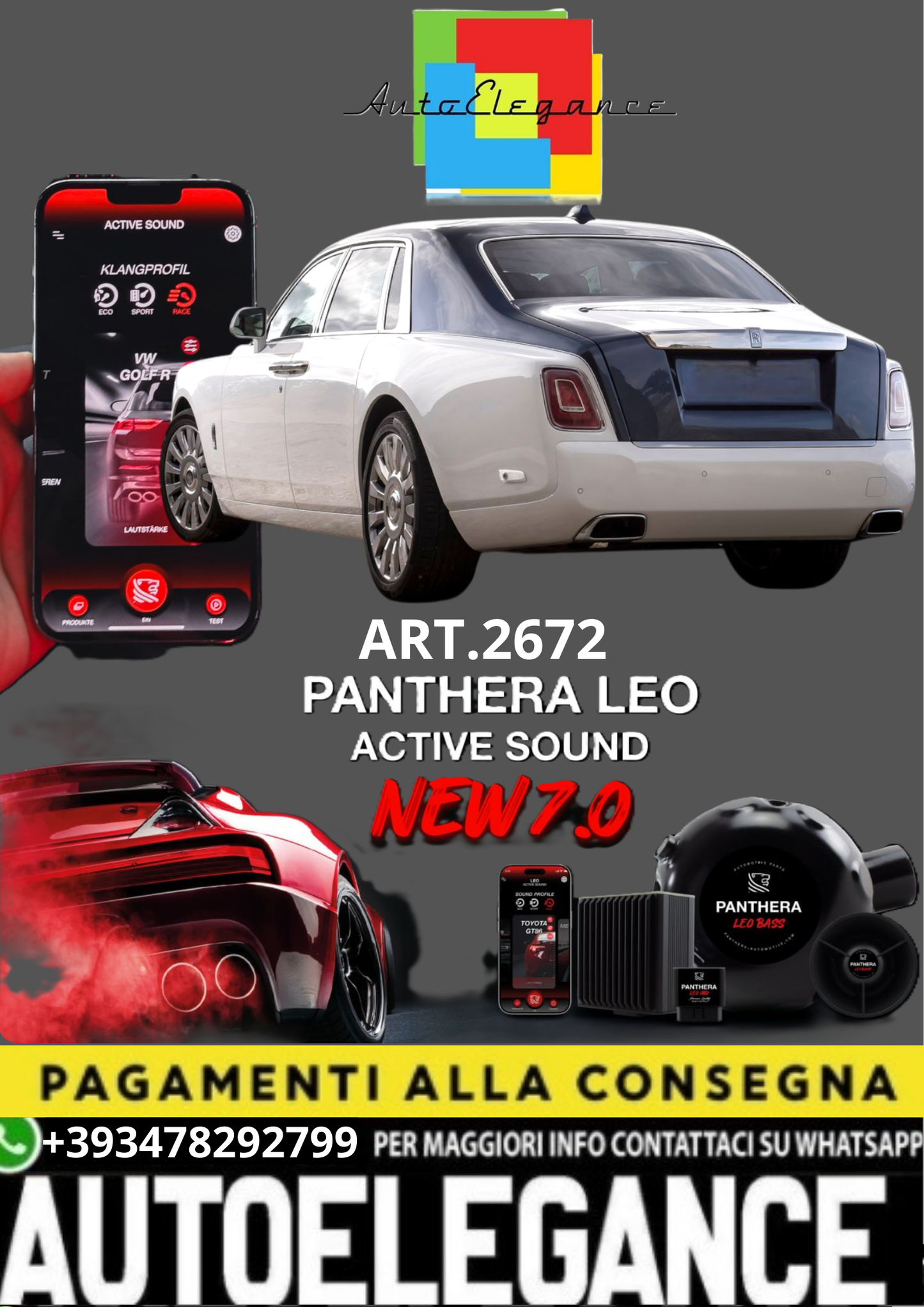 💥💣 ART.2672 PANTHERA SOUND SYSTEM ADATTO PER ROLLS ROYCE PHANTOM 💣💥