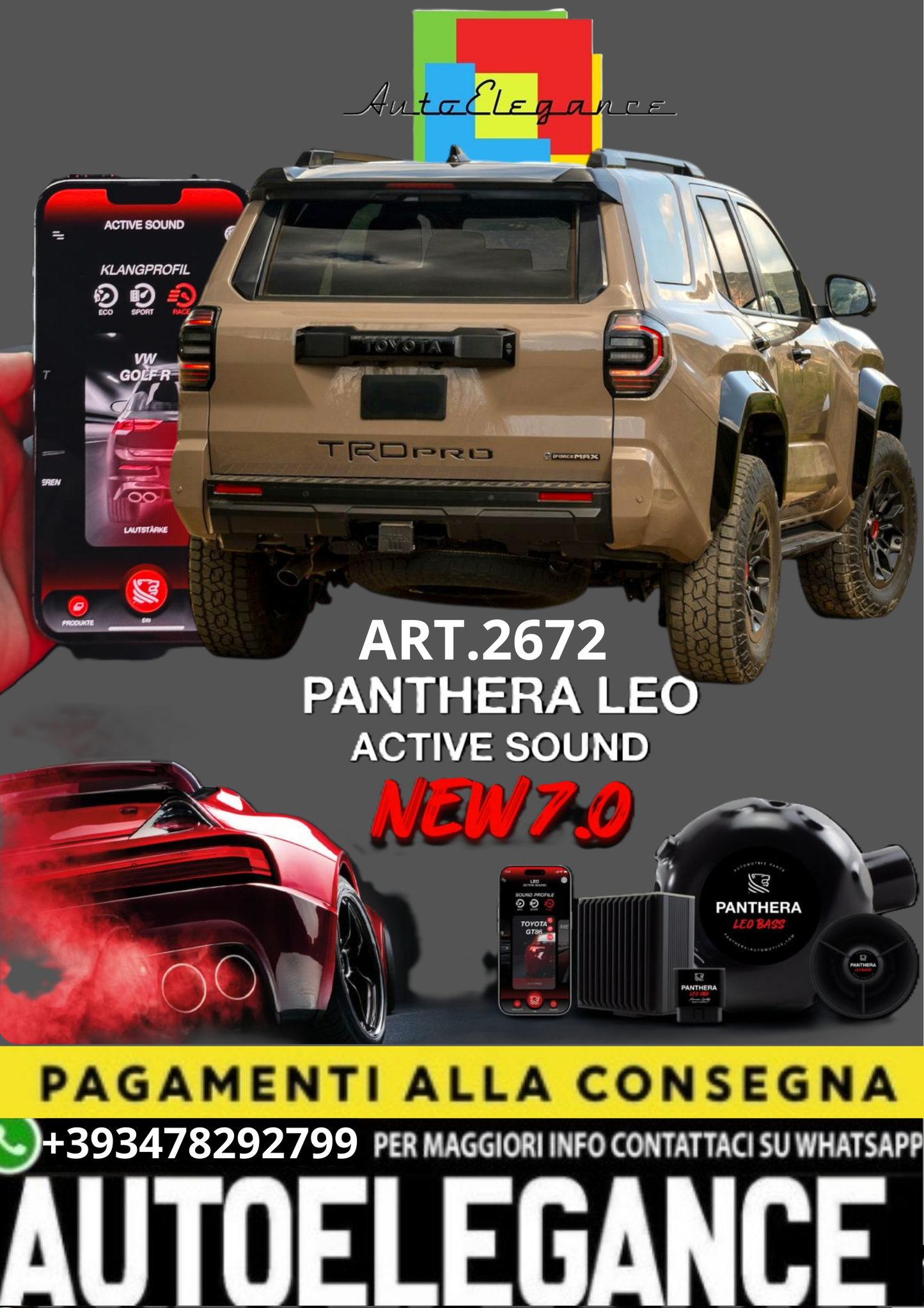 💥💣 ART.2672 PANTHERA SOUND SYSTEM ADATTO PER TOYOTA 4RUNNER 💣💥