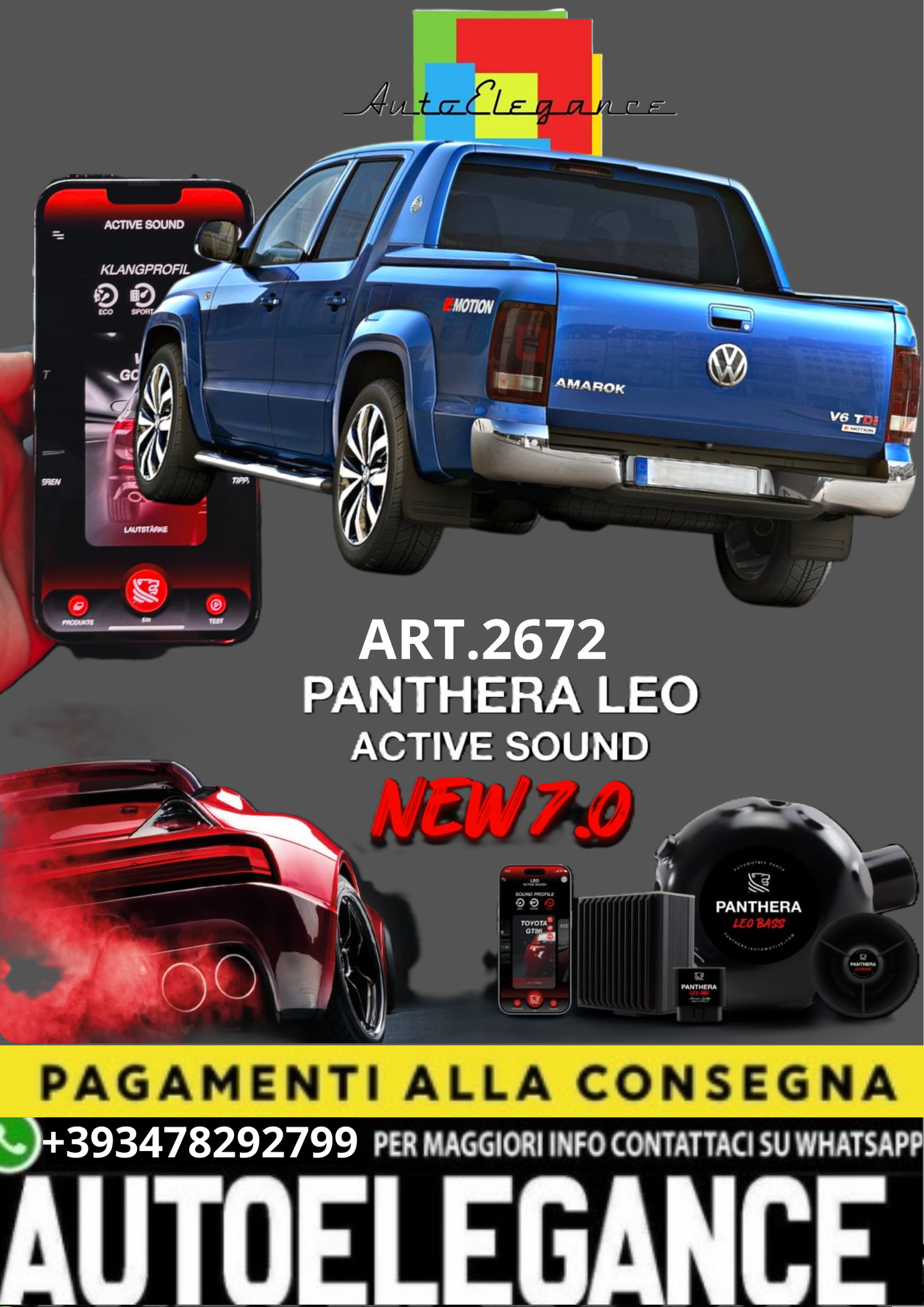 💥💣 ART.2672 PANTHERA SOUND SYSTEM ADATTO PER VOLKSWAGEN AMAROK 💣💥